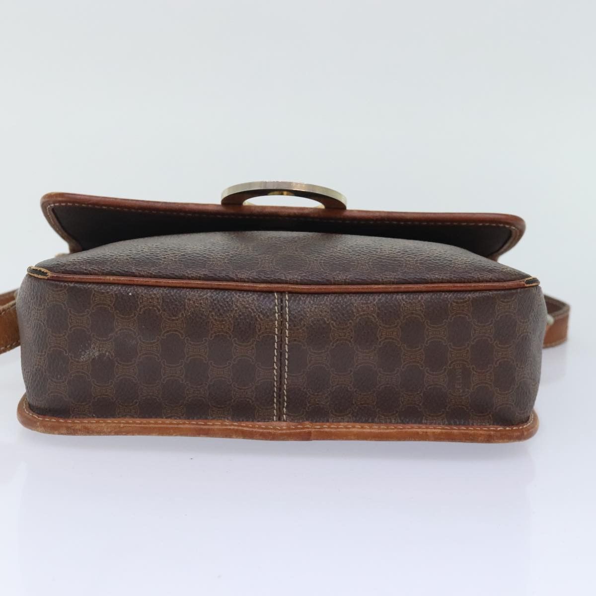 Celine CELINE Macadam Canvas Shoulder Bag Pvc Leather Brown Gold Size ONE SIZE - 9 Thumbnail