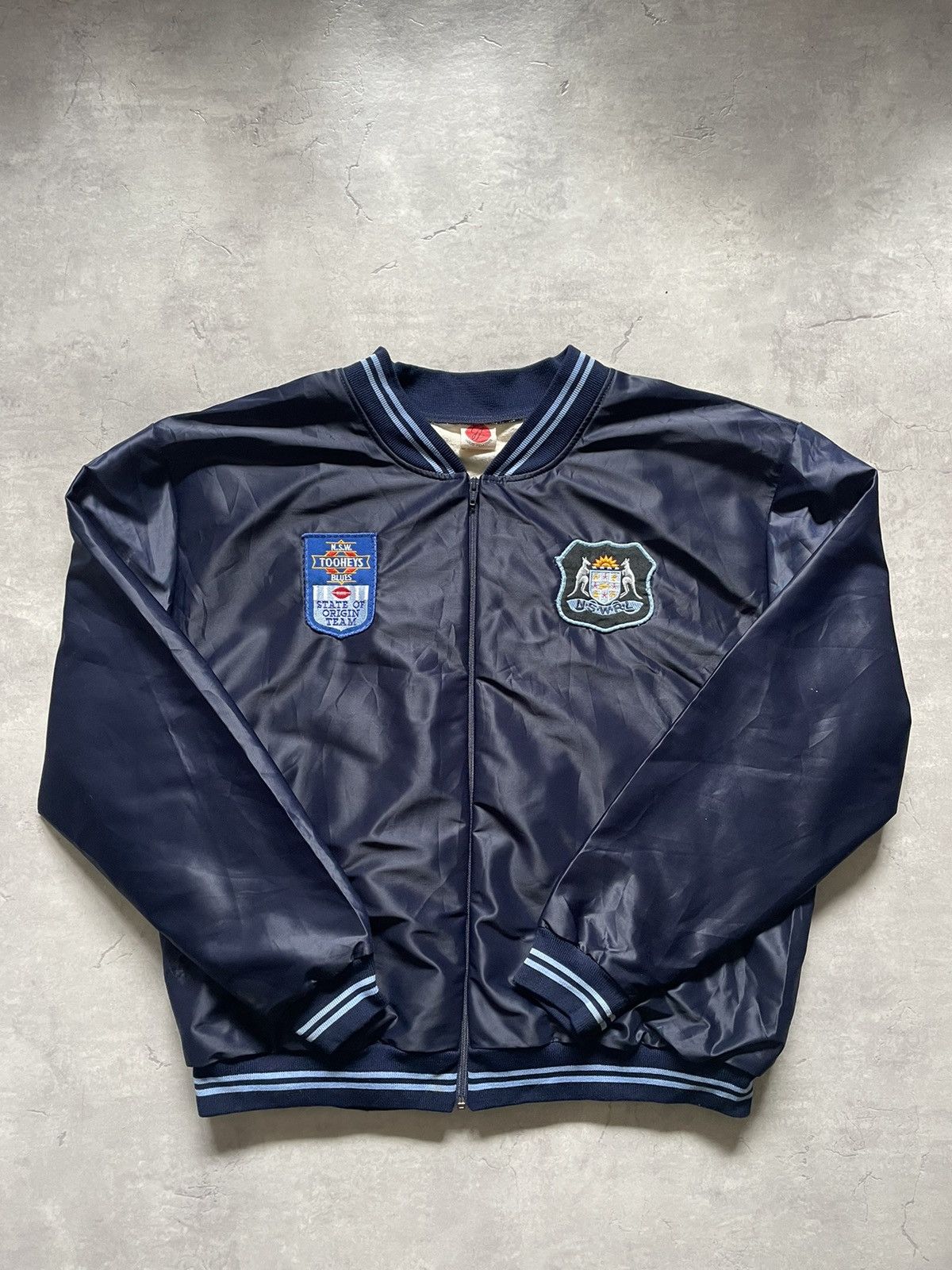 image of Varsity Jacket x Vintage Good Fellows Nswrl Varsity Rugby League Jacket 90’S in Navy (Size XL)