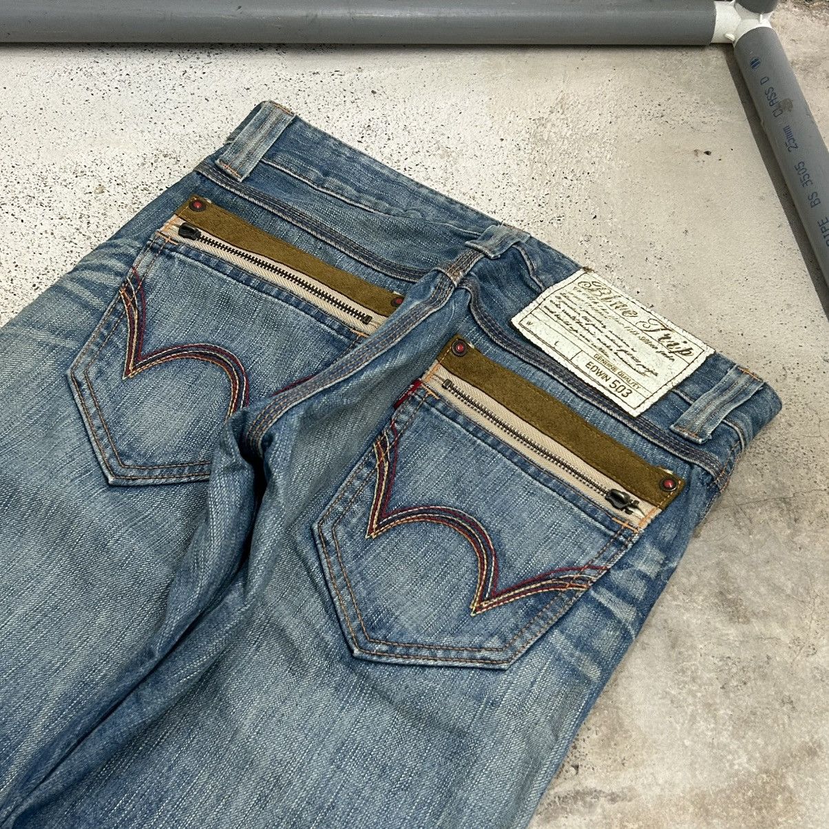 Edwin Vintage Edwin 503 Flare Blue Way Washed Light Blue Jean Size US 30 / EU 46 - 11 Thumbnail