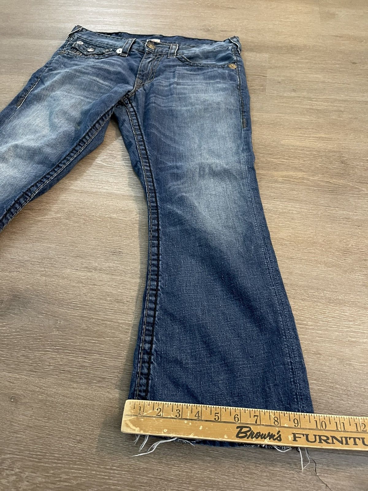 True Religion × Vintage VINTAGE TRUE RELIGION STRAIGHT FIT THICK STITCH DENIM JEANS Size US 34 / EU 50 - 7 Thumbnail