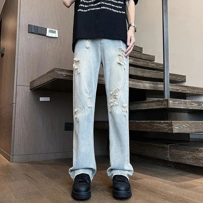 Japanese Brand Retro loose wide leg slightly flared denim jeans Size US 32 / EU 48 - 3 Thumbnail