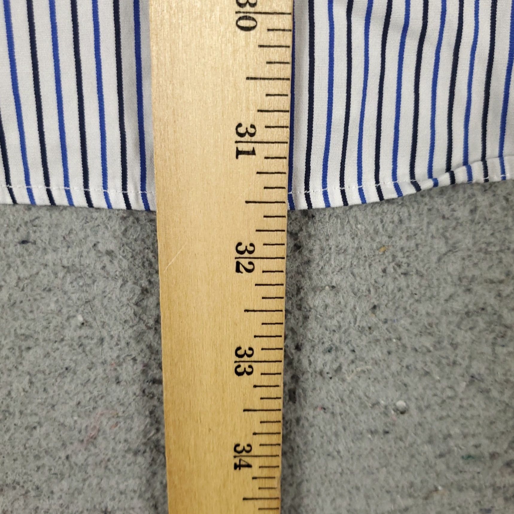 Ralph Lauren VINTAGE Ralph Lauren Dress Shirt Mens Size 17.5 Blue Striped Long Sleeve Business Casual Formal Men's Size 46R - 6 Thumbnail