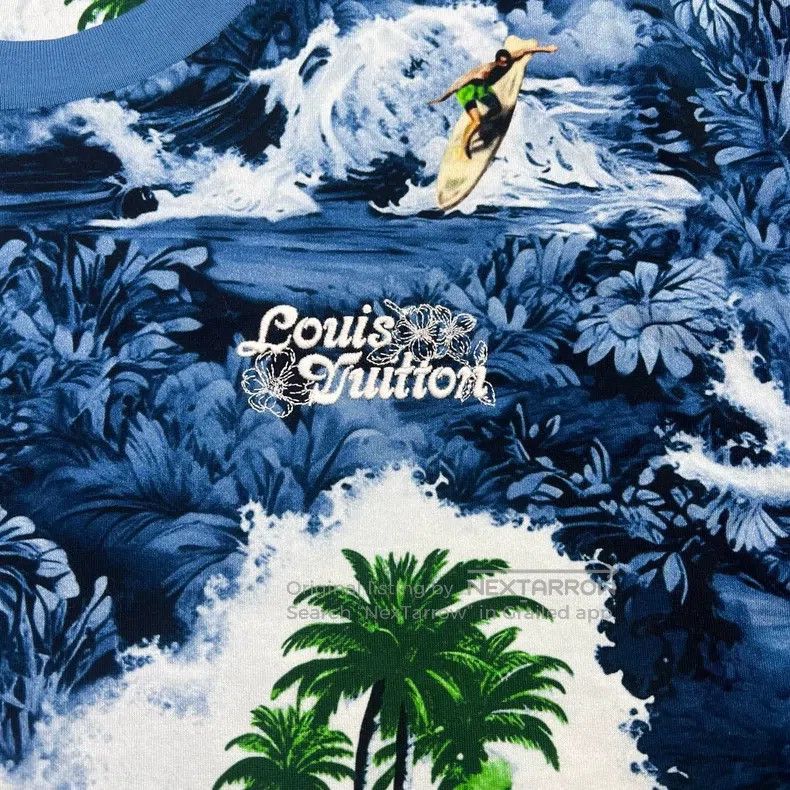 Louis Vuitton Louis Vuitton Blue wave print short sleeves Size US XXL / EU 58 / 5 - 3 Thumbnail