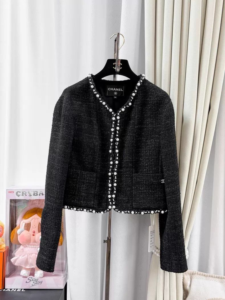 Chanel Chanel Pearl rolled edge short braided jacket Size S / US 4 / IT 40 - 1 Thumbnail