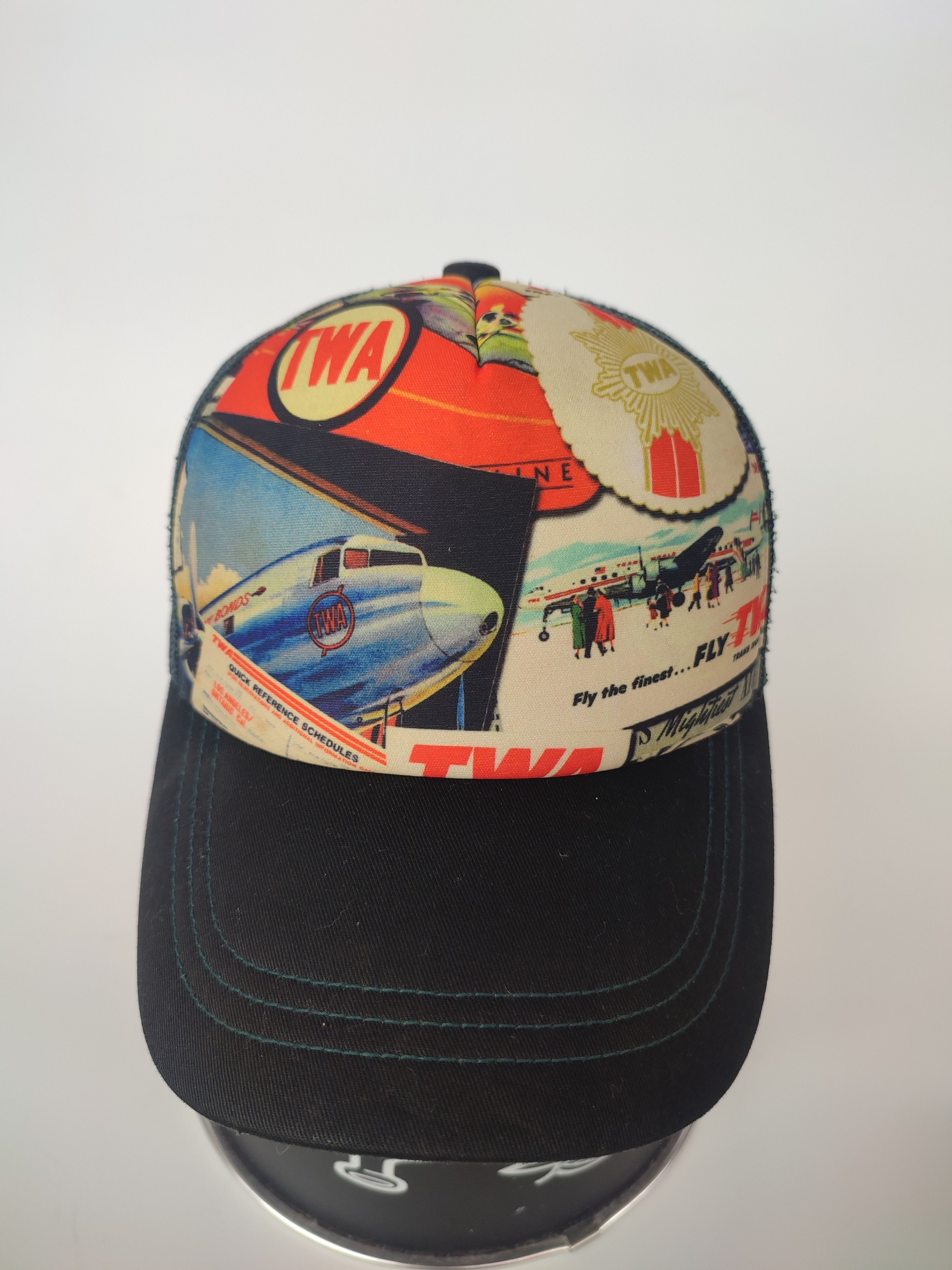 Vintage TWA AEROPLANE PRINTED TRUCKER CAP Size ONE SIZE - 1 Thumbnail