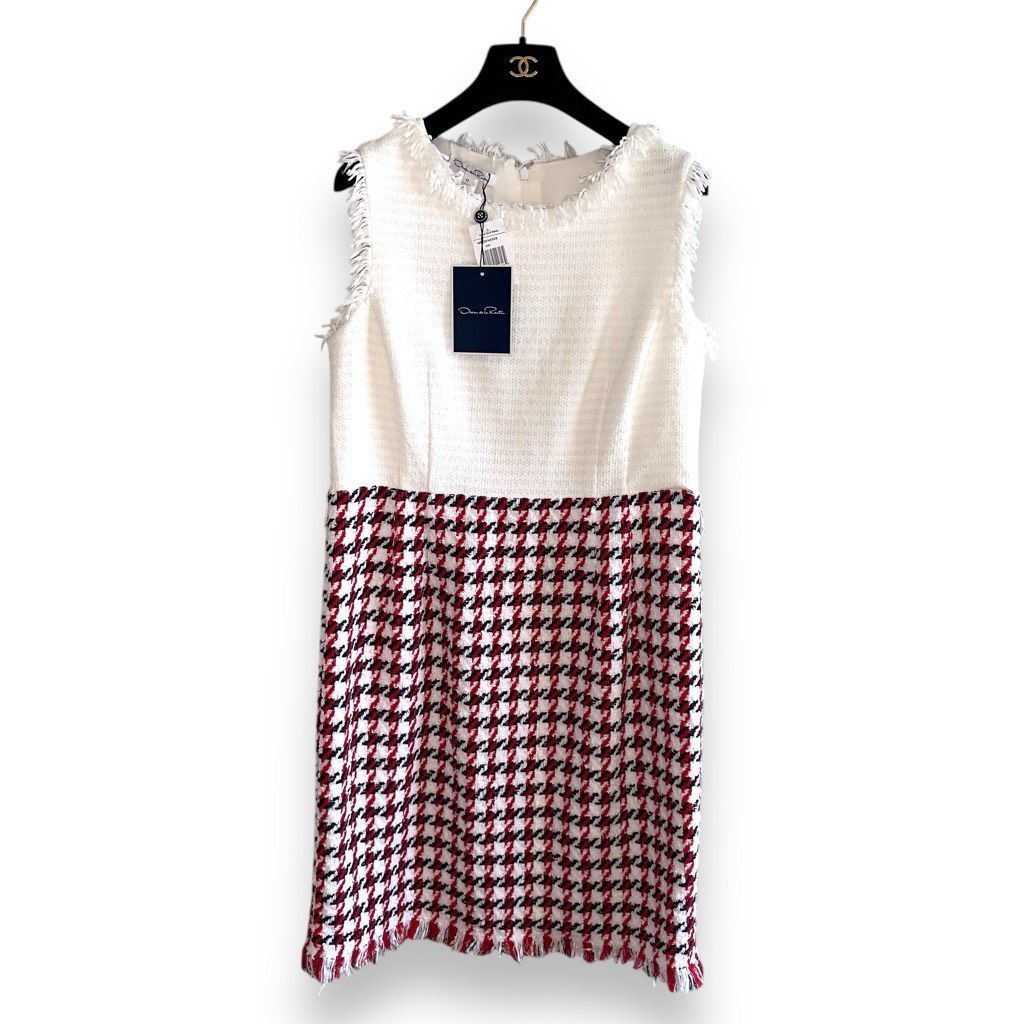 Oscar De La Renta NWT Oscar De La Renta Bicolor Houndstooth Tweed Dress Sz 12 Size XL / US 12-14 / IT 48-50 - 1 Thumbnail