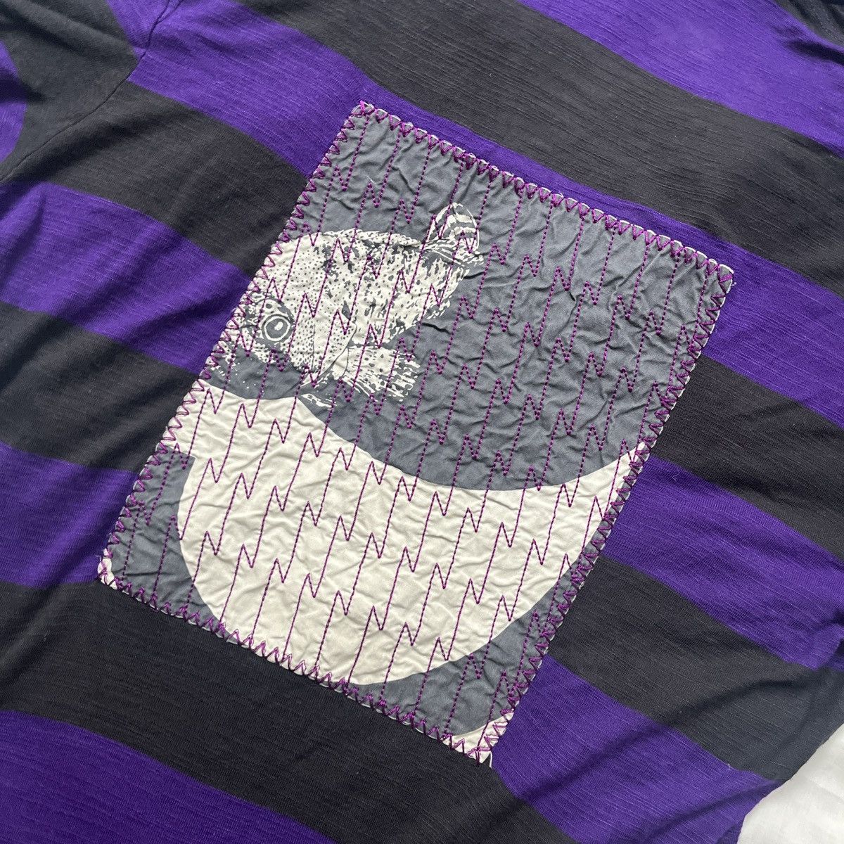 Diesel Diesel Purple & Black Striped Polo Shirt Size US M / EU 48-50 / 2 - 4 Thumbnail