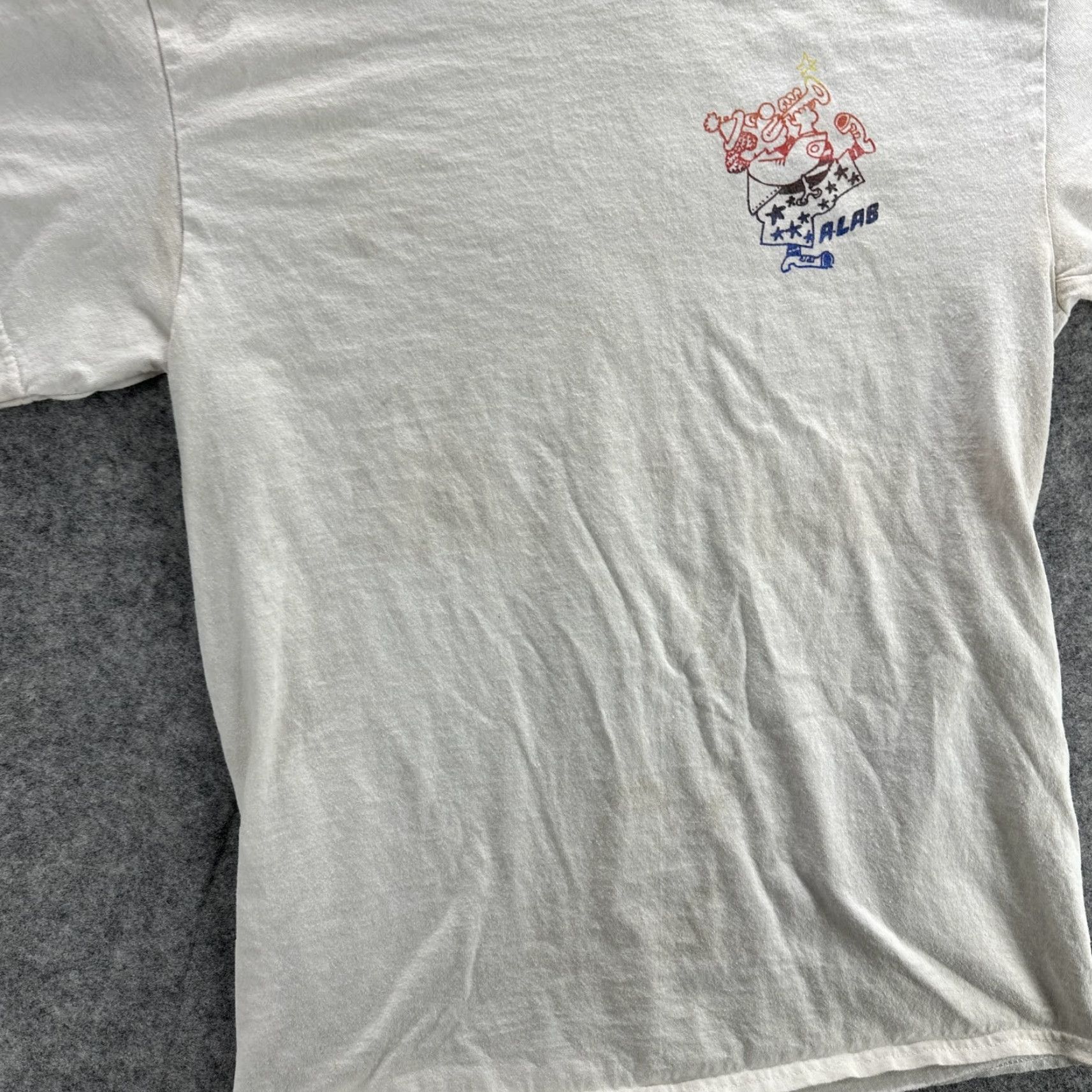 Vintage A.LAB Circus Maximus Graphic T-Shirt Mens Medium White 2000s Carnival Vintage Retro Size US M / EU 48-50 / 2 - 4 Thumbnail