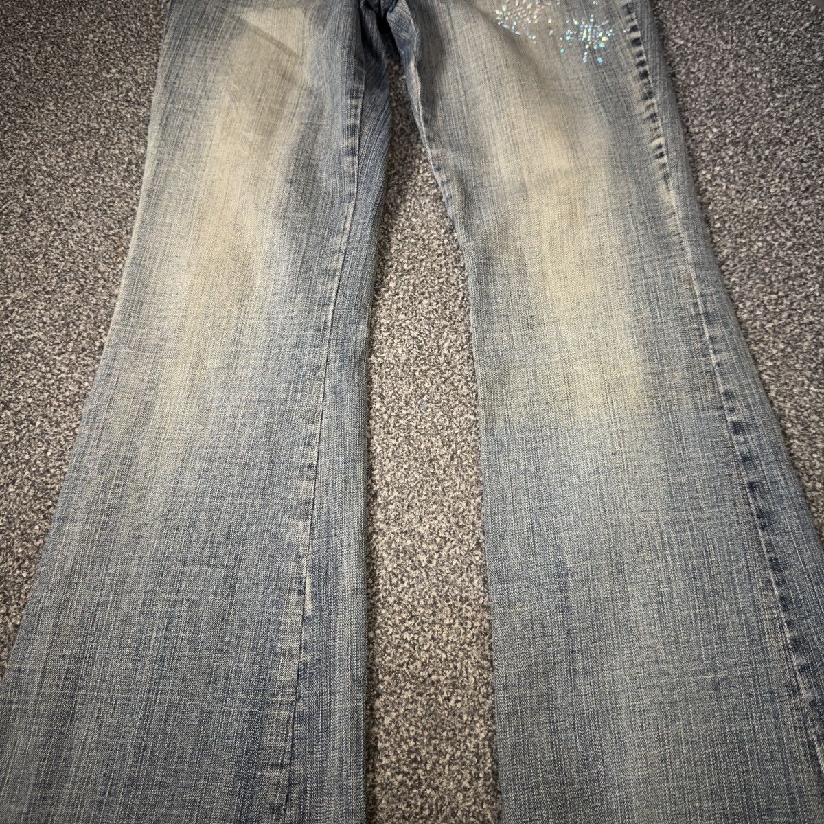 Hysteric Glamour Flare Sick 🔥 6th Avenue Rhinestone Lace Jeans LGB Style Size 30" / US 8 / IT 44 - 8 Thumbnail