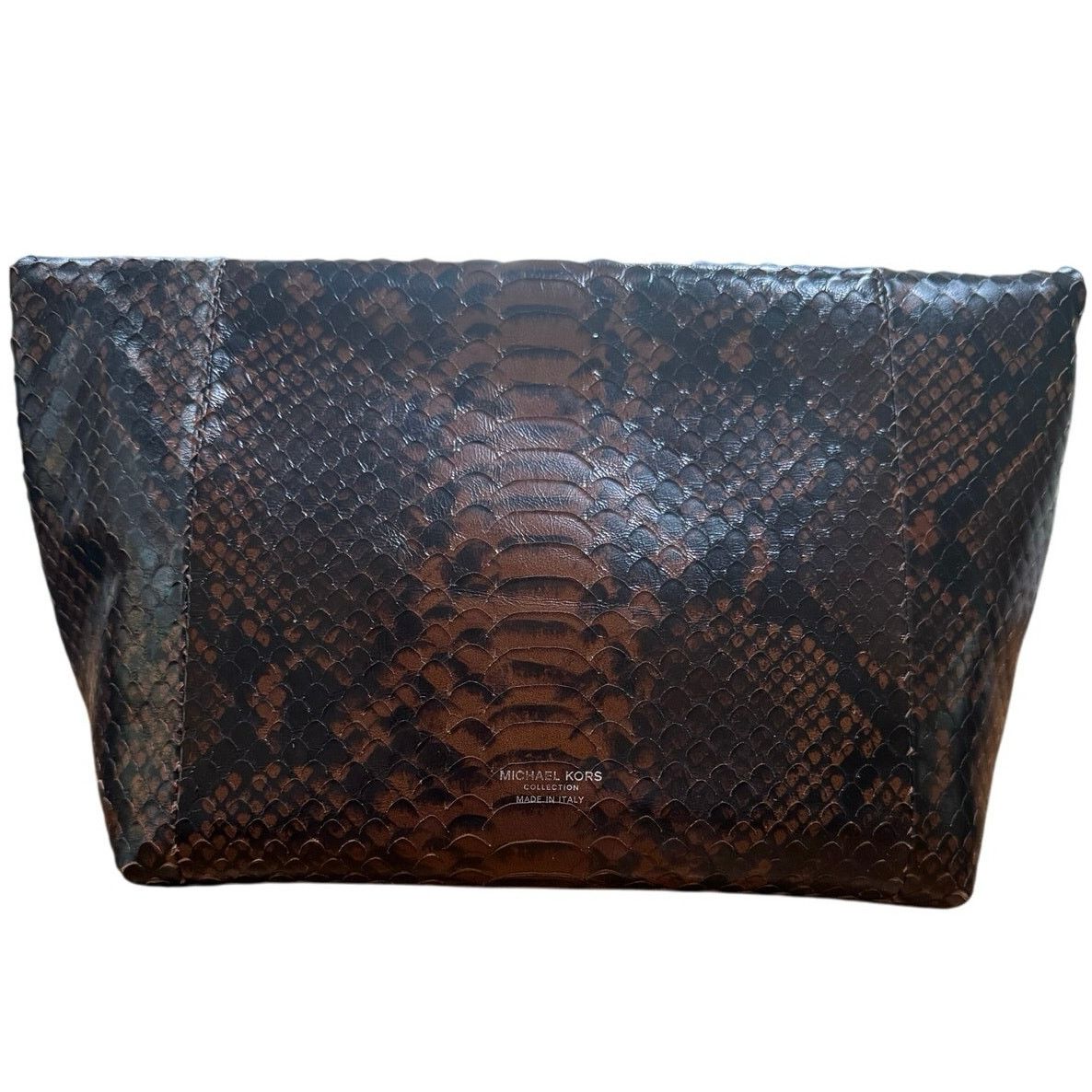 Michael Kors Michael Kors Collection Python-Embossed Leather Clutch Size ONE SIZE - 4 Thumbnail