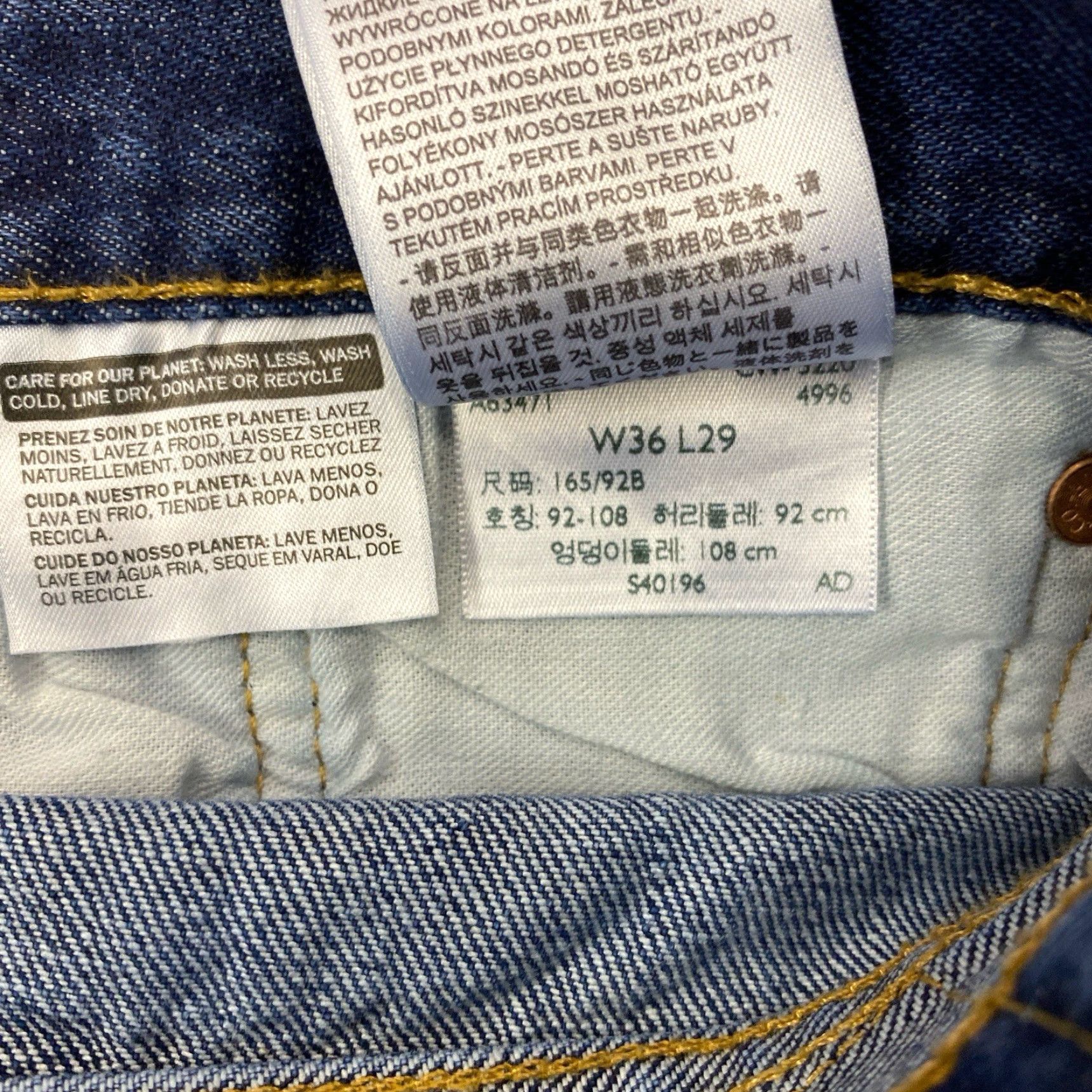 Levi's Levi's 501 XX Jeans Dark Wash Straight Button Fly Levi's 501 XX Mens 35x27.5 Regular Blue Jeans Straight Leg Modern Size US 35 - 4 Thumbnail