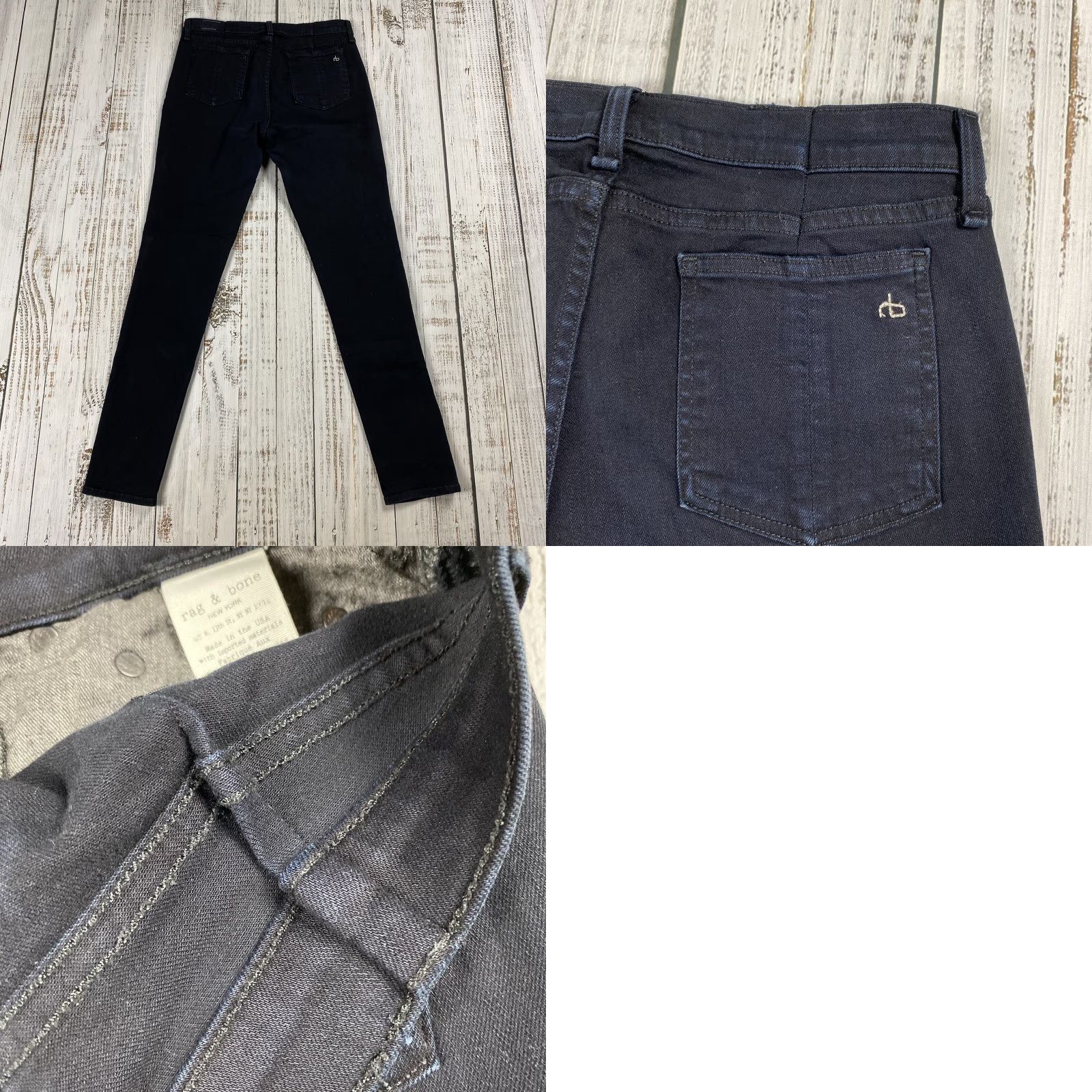 Rag & Bone rag & bone MID RISE SKINNY JEANS DENIM BLACK 31 WOMENS USA Stretch Slim 5-Pocket Size 24" / US 00 / IT 34 - 8 Thumbnail