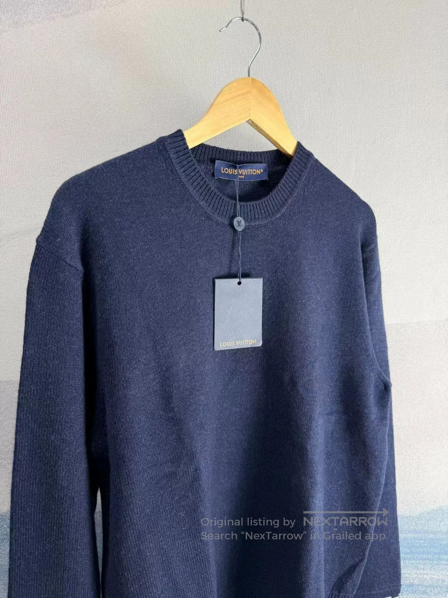 Louis Vuitton Louis Vuitton Navy Logo Cashmere Knit Sweater. Size US L / EU 52-54 / 3 - 2 Thumbnail