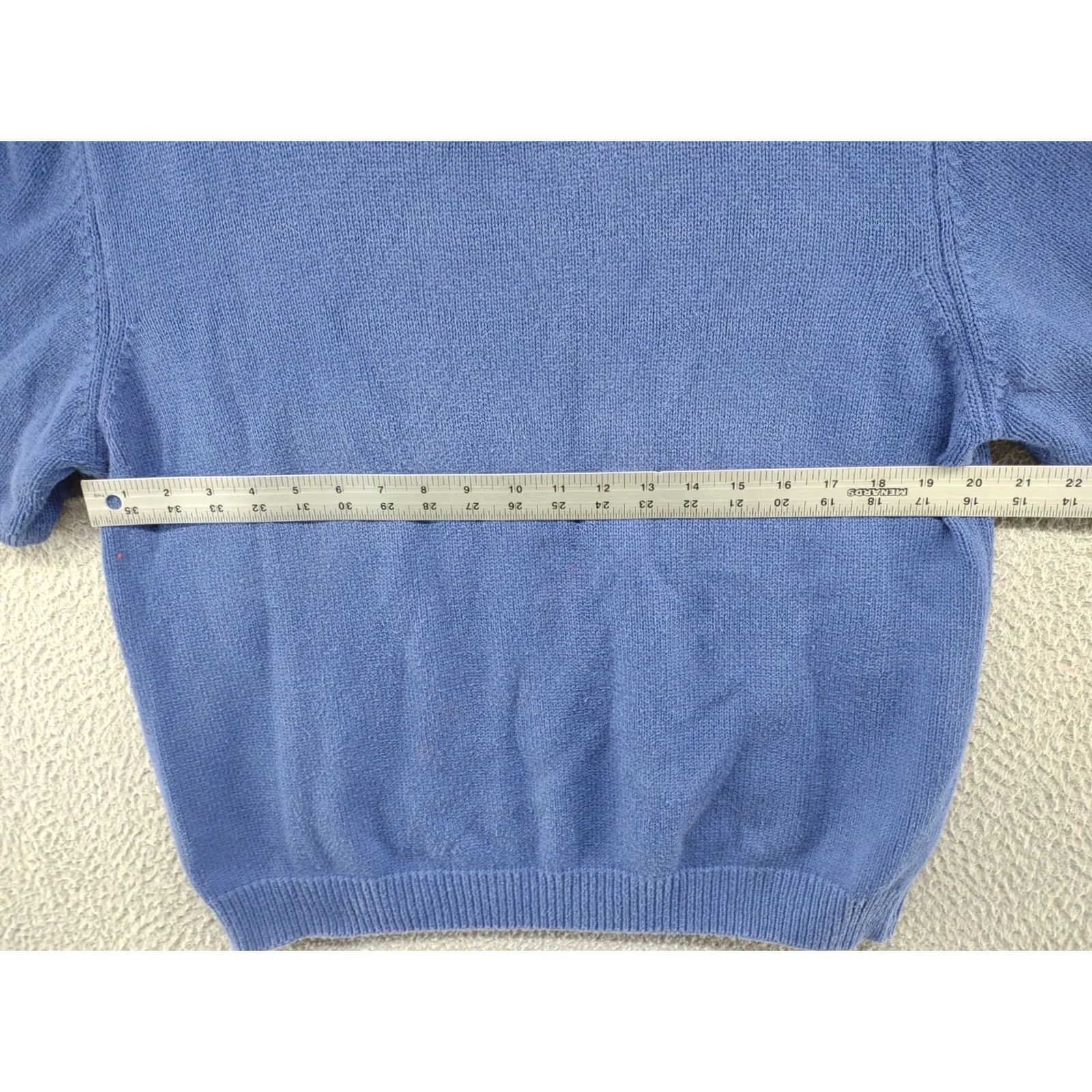 Lands' End Lands' End Knit Short Sleeve Pullover Sweater L 14/16 USA Made Blue 100% Cotton Womens Casual Knit Crew Neck Logo Vintage: No Size L / US 10 / IT 46 - 4 Thumbnail
