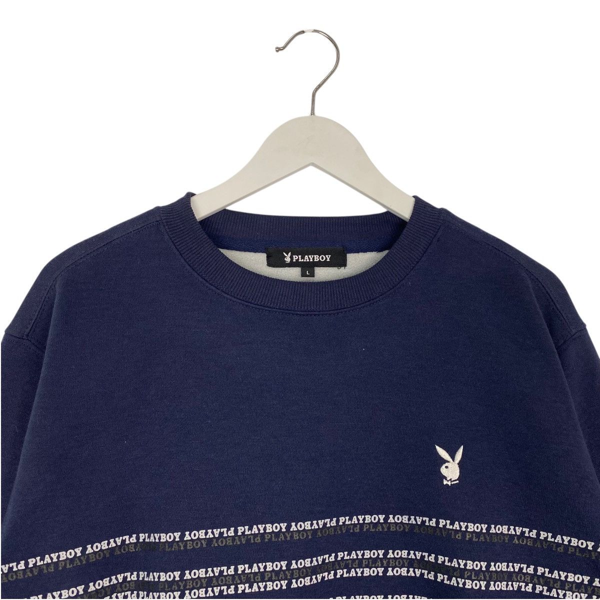 Vintage Vintage Playboy Sweatshirt Crewneck Navy Blue Small Logo Size US L / EU 52-54 / 3 - 4 Thumbnail