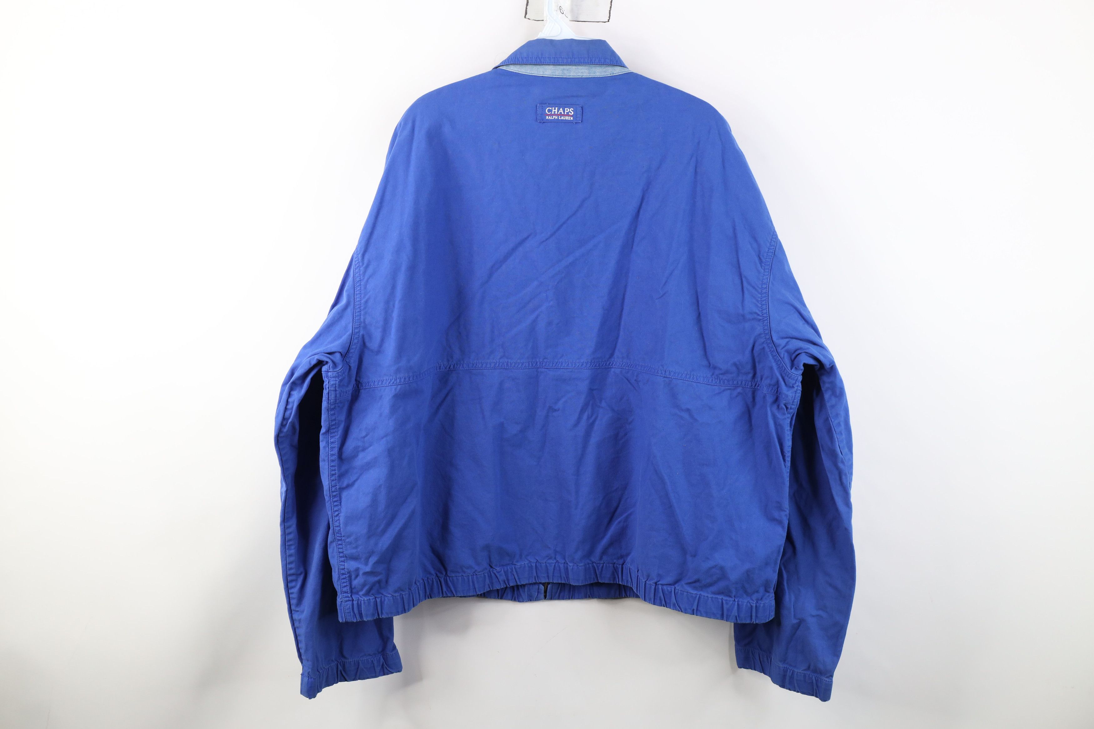 Ralph Lauren Vintage 90s Chaps Ralph Lauren Crest Cafe Bomber Jacket Blue Size US XL / EU 56 / 4 - 13 Thumbnail