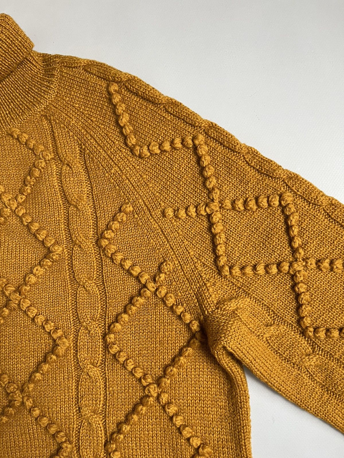 Acne Studios × Vintage ACNE STUDIOS Joris PAW15 Cable Knit Wool Mustard Sweater Size L / US 10 / IT 46 - 10 Thumbnail