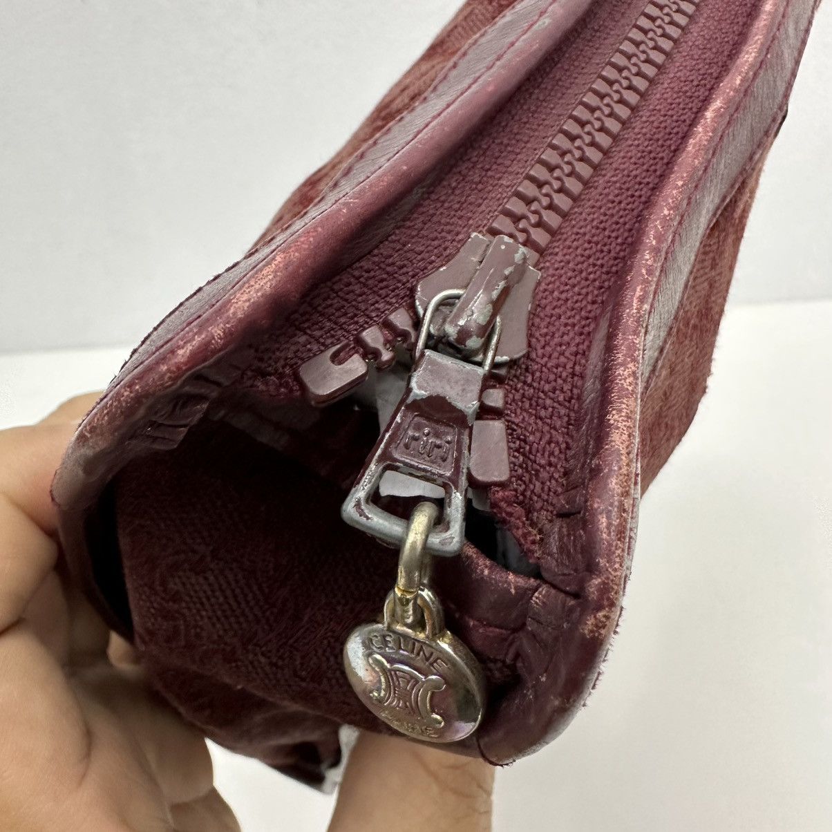 Celine AUTHENTIC CELINE MACADAM TRIOMPHE LEATHER CLUTCH BAG Size ONE SIZE - 10 Thumbnail