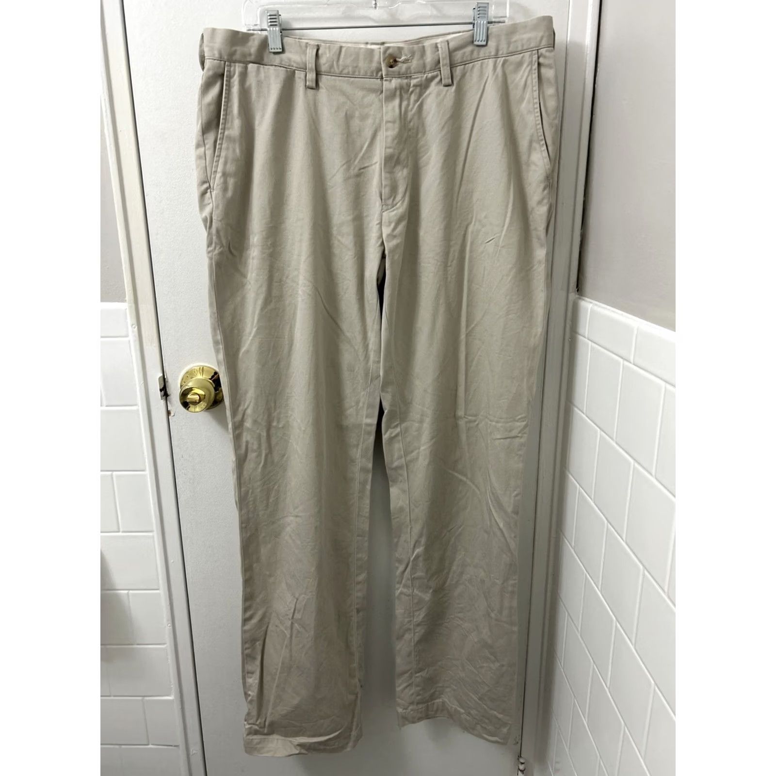 Polo Ralph Lauren Polo Ralph Lauren Pants Mens 36x34 Beige Chino Flat Front Straight Leg Casual Business Size US M / EU 48-50 / 2 - 2 Thumbnail
