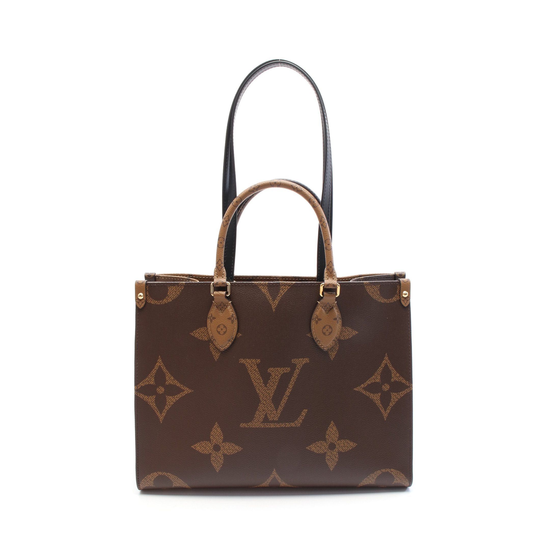 Louis Vuitton Louis Vuitton On-The-Go Mm Monogram Giant Reverse Shoulder Bag Tote Leather Brown Beige Size ONE SIZE - 1 Thumbnail
