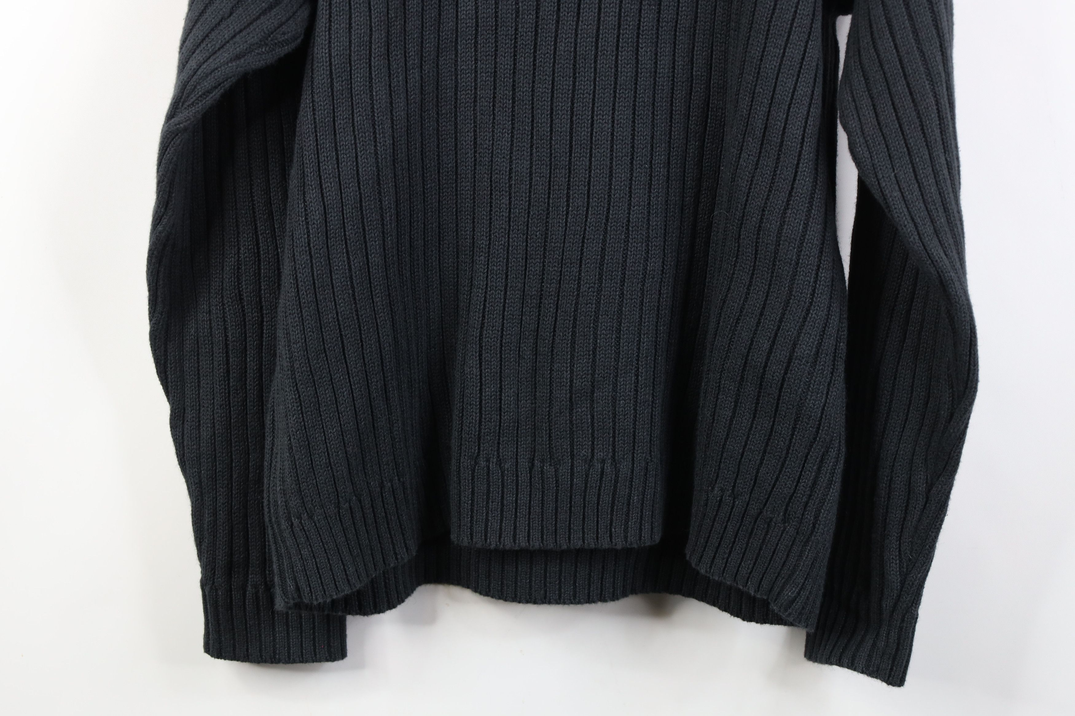 Vintage Vintage 90s Streetwear Ribbed Knit Sweater Charcoal Gray Size US L / EU 52-54 / 3 - 11 Thumbnail