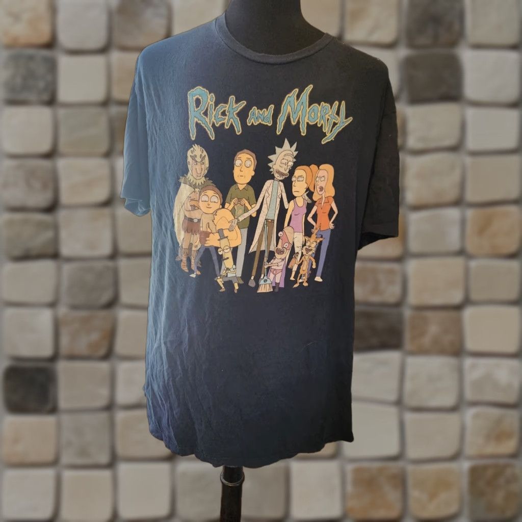 Ripple Junction Rick And Morty Ripple Junction Graphic Tee 2XL Blue Short Sleeve Crew Neck Mens T-Shirt Cotton Graphic Print Cartoon Fan Tee Size US 39 - 1 Thumbnail