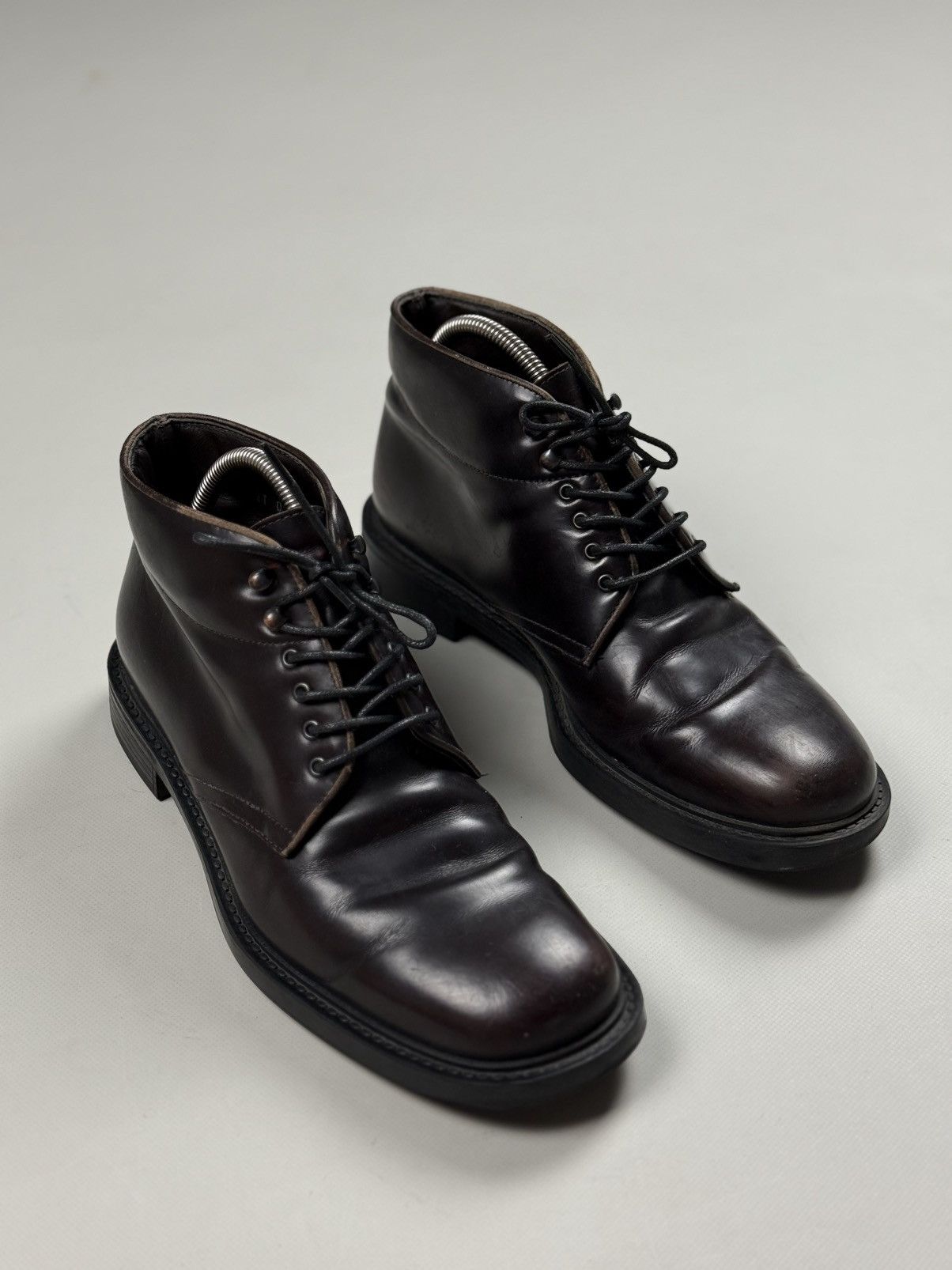 Prada Men’s Leather Lace Up Boots Shoes Size UK 7.5 / US 8.5