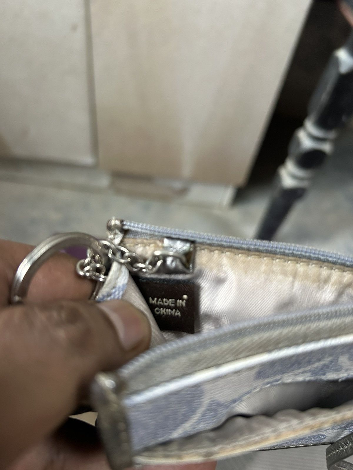 Coach Monogram Signature Lanyard Silver/Khaki ID Case Size ONE SIZE - 5 Thumbnail