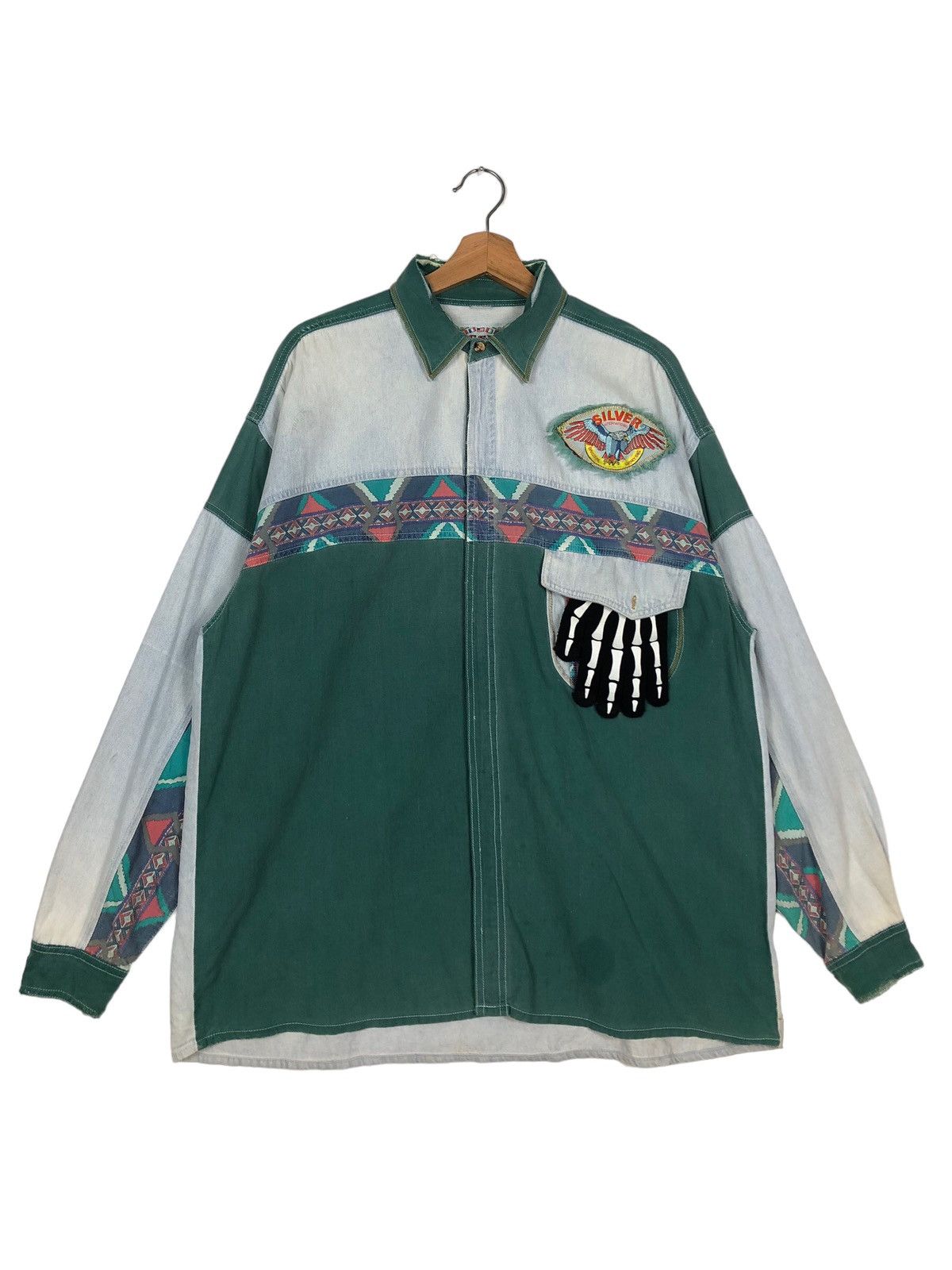 Toyo Enterprises 🔥Vintage Toyo Enterprise Design Silver Chambray Jacket Size US M / EU 48-50 / 2 - 1 Thumbnail