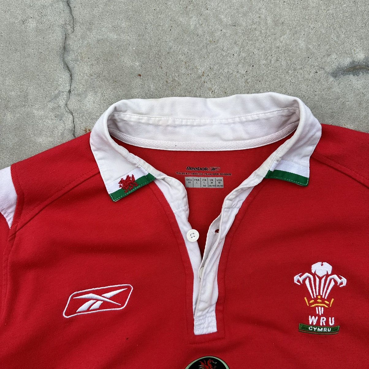 Japanese Brand × Reebok × Vintage Vintage Reebok WRU Cymru Brains Polo T-shirts Rugby Y2K 00s Size US L / EU 52-54 / 3 - 5 Thumbnail
