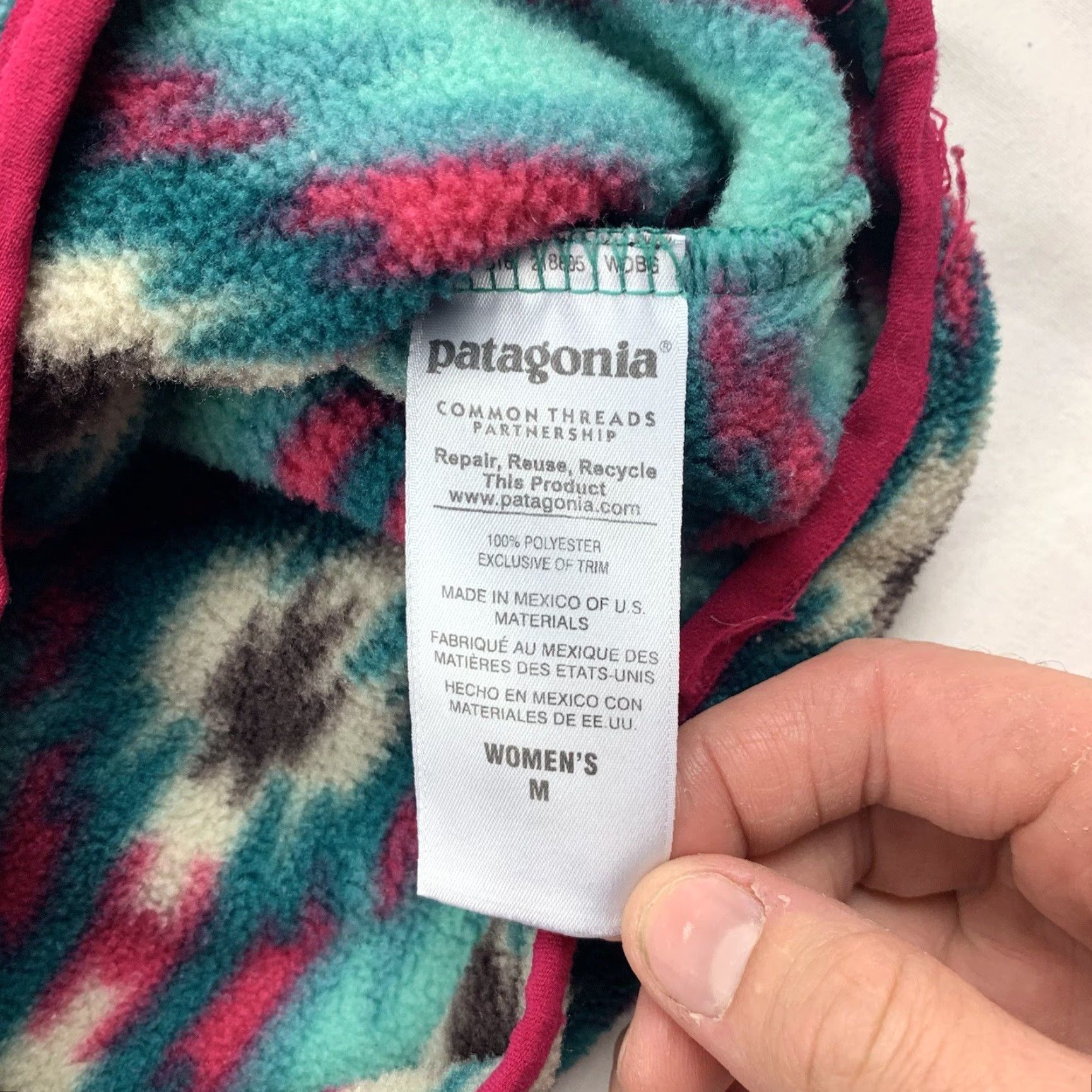 Patagonia Patagonia Synchilla Womens Medium Blue T Snap Fleece Jacket Pullover Geometric Geometric Aztec 90s Southwestern Whimsical? Size M / US 6-8 / IT 42-44 - 4 Thumbnail