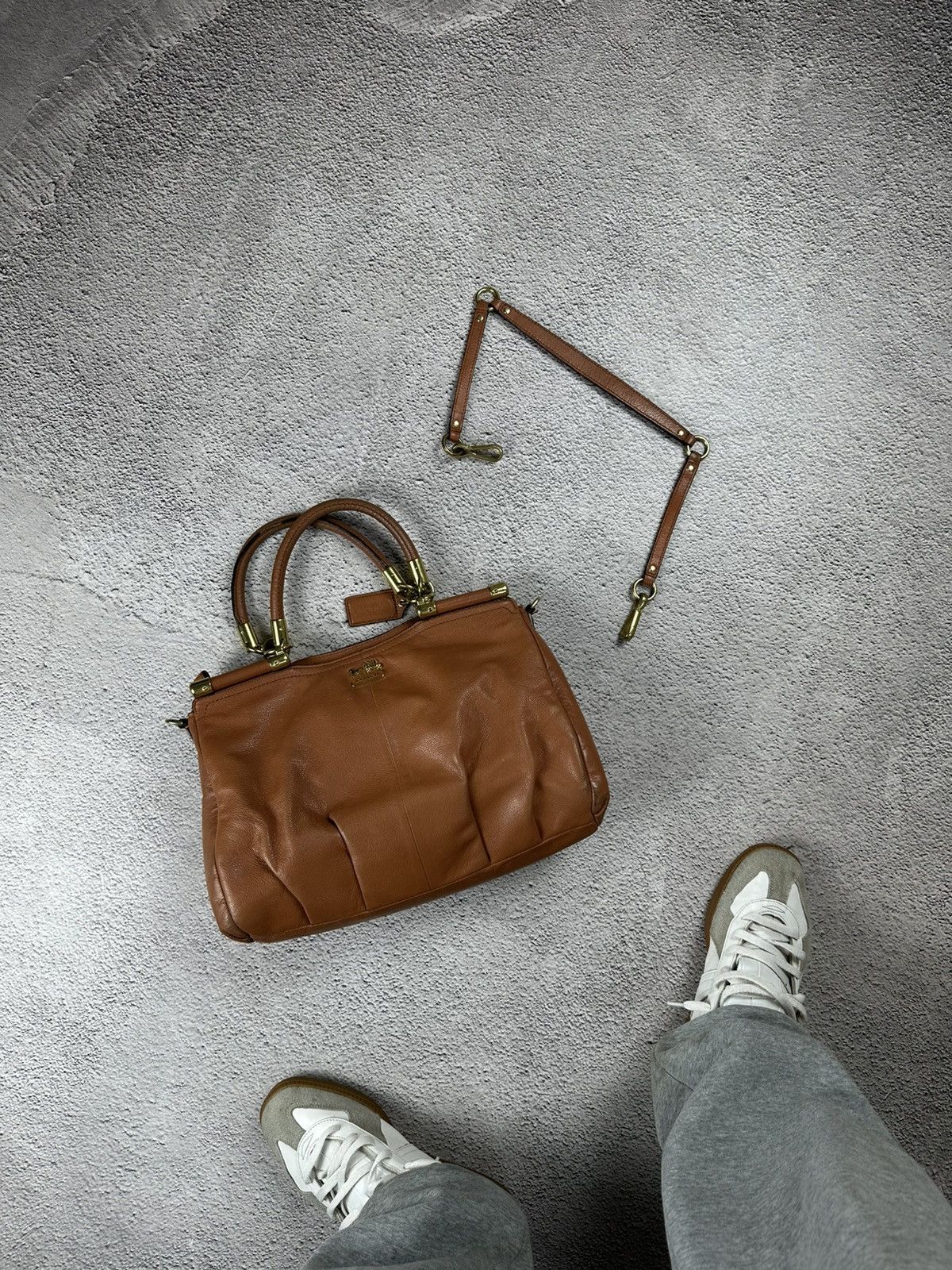 Coach Madison Satchel Leather Shoulder Handbag Old Money Y2K