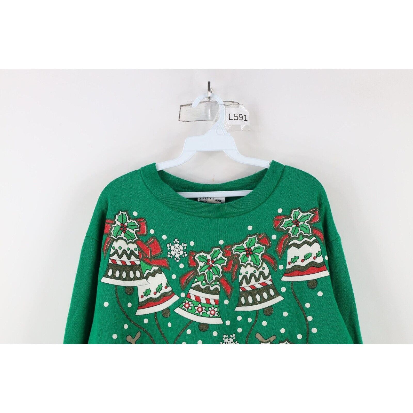 Vintage Vintage 90s Christmas Reindeer All Over Print Sweatshirt Size XXL / US 16-18 / IT 52-54 - 2 Thumbnail
