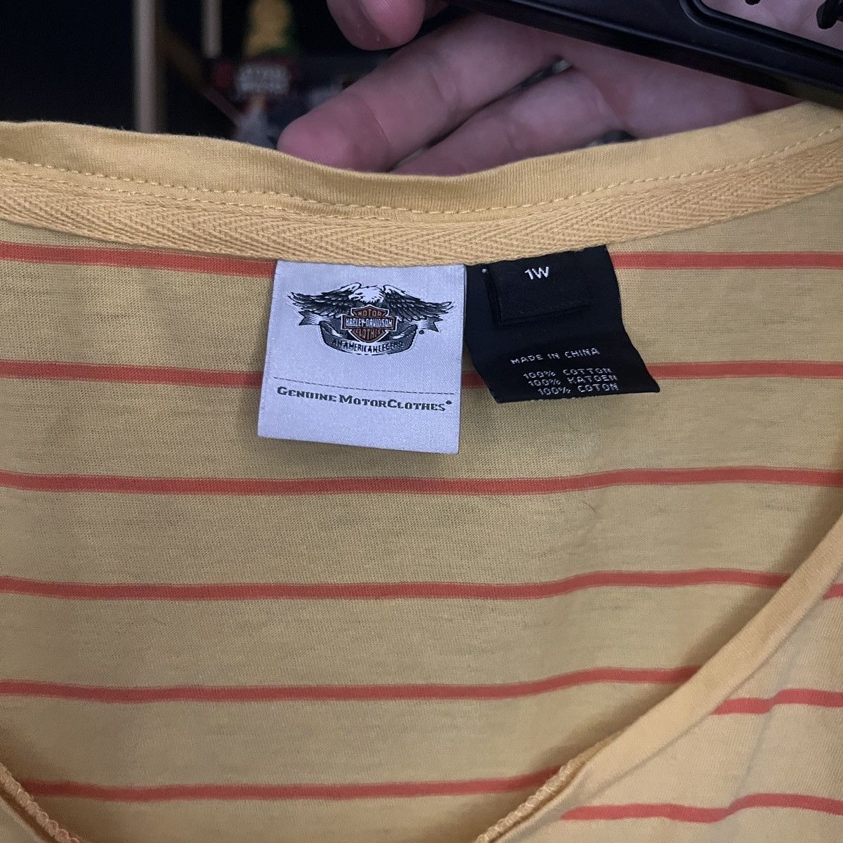 Harley Davidson Women’s Striped Bedazzled Shirt Speedway Spirit 1W Size XL / US 12-14 / IT 48-50 - 3 Thumbnail