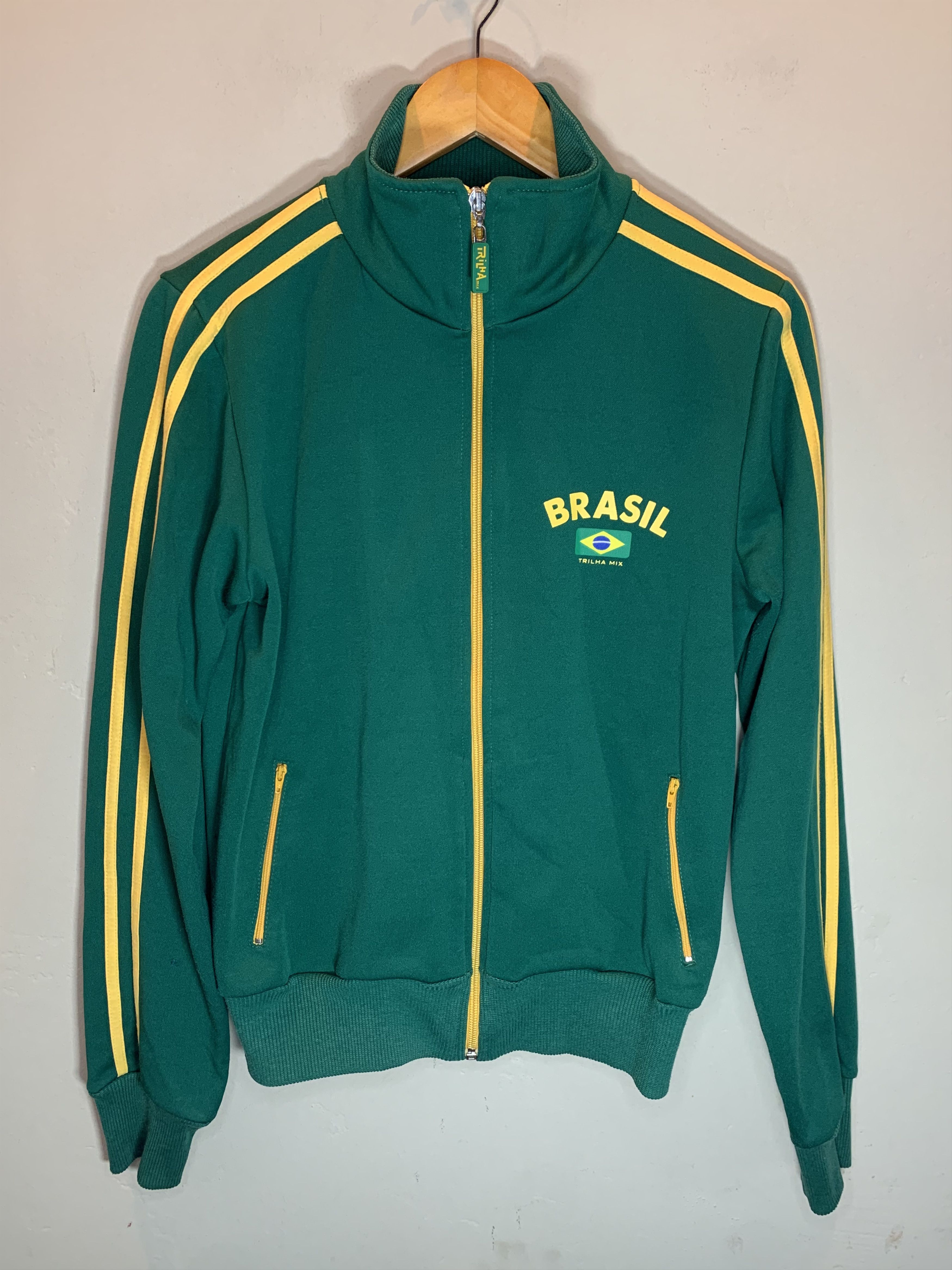 Vintage *RARE* Vintage Brasil Brazil Striped Zip Track Jacket Y2K Size US M / EU 48-50 / 2 - 1 Thumbnail