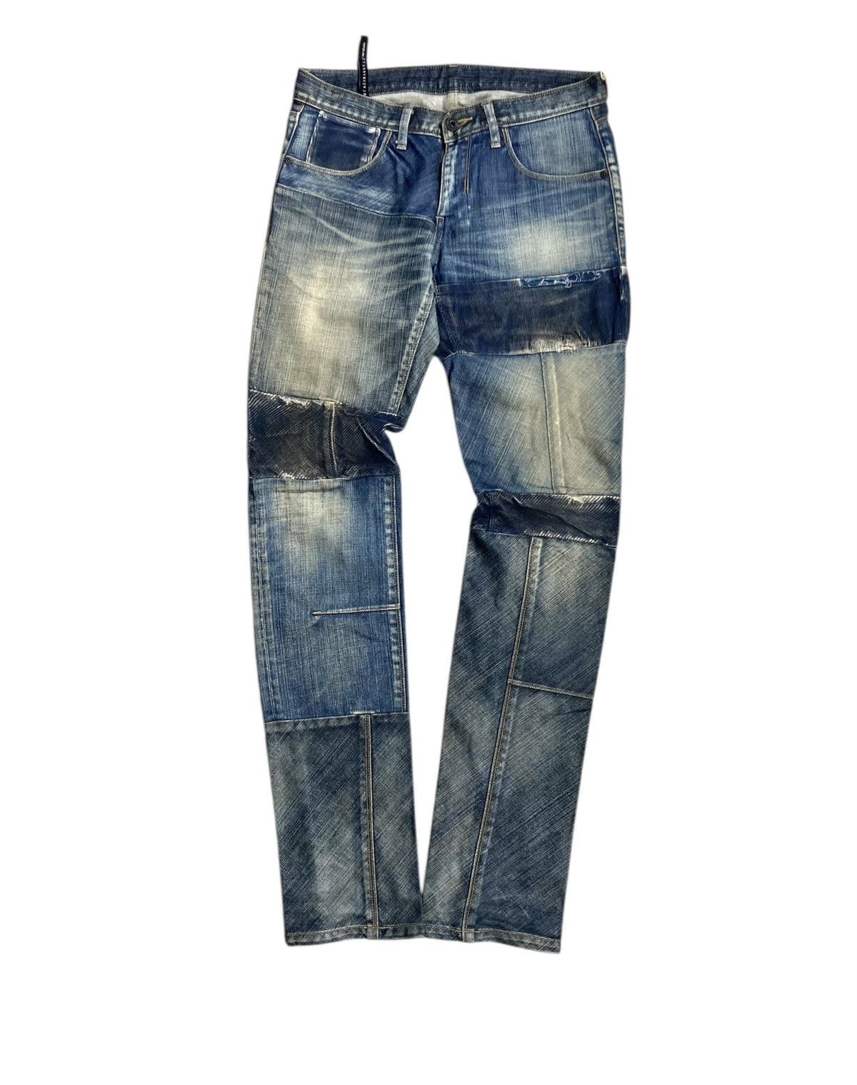 Black Barrett × Neil Barrett Blackbarrett By Neil Barrett Biker Ribbed Jeans Pant Size US 31 - 2 Thumbnail