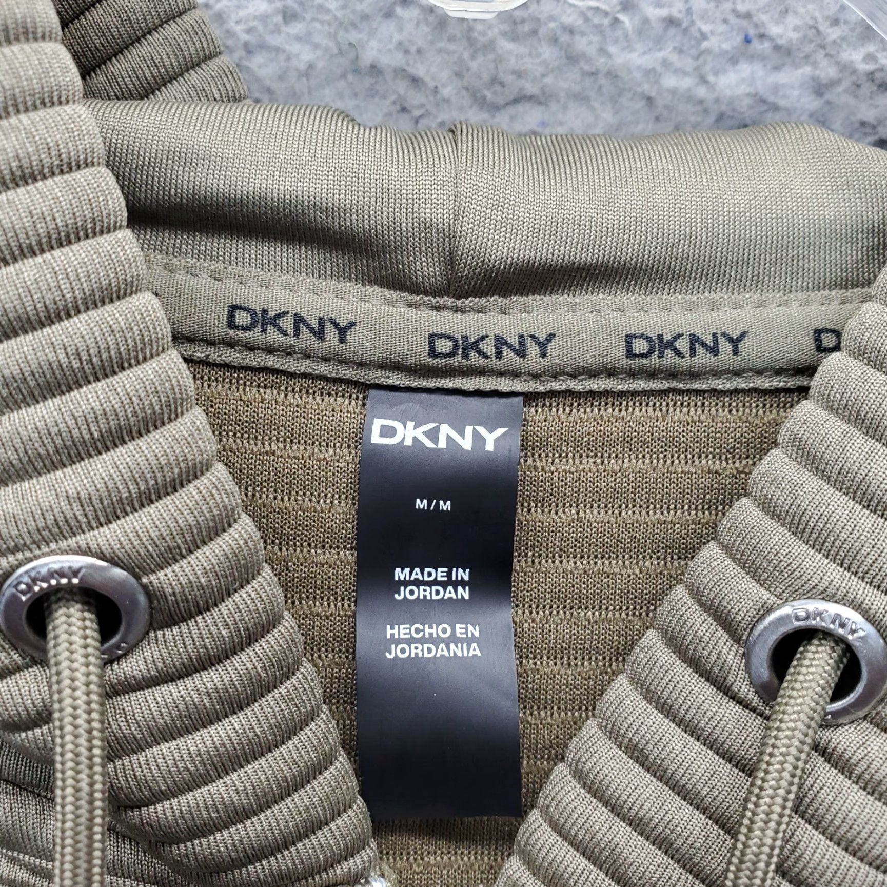 DKNY DKNY Hooded Jacket Womens M Green Ribbed Soft Ottoman Tech Pockets DPMJ9667 Size M / US 6-8 / IT 42-44 - 6 Thumbnail
