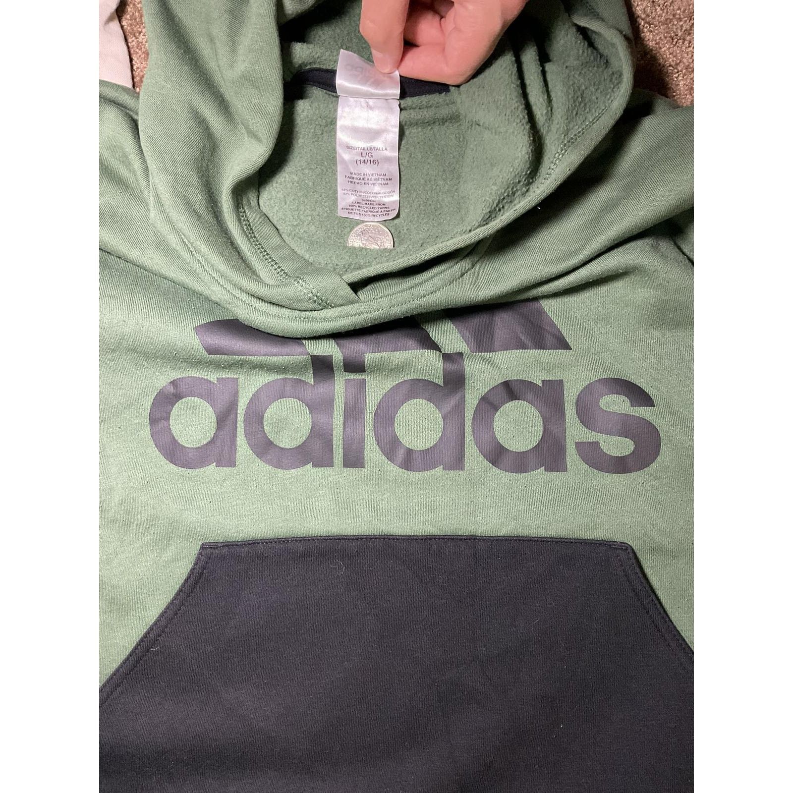 Adidas 👟 Youth Adidas Hoodie – With Size L (14/16) Size US L / EU 52-54 / 3 - 3 Thumbnail