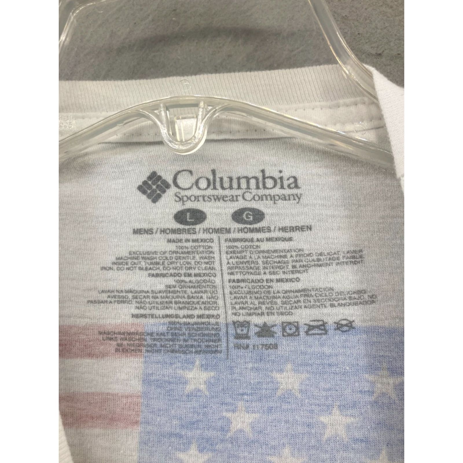 Vintage Columbia TShirt Large White Fishing Outdoor American Flag Mens Size US L / EU 52-54 / 3 - 6 Thumbnail