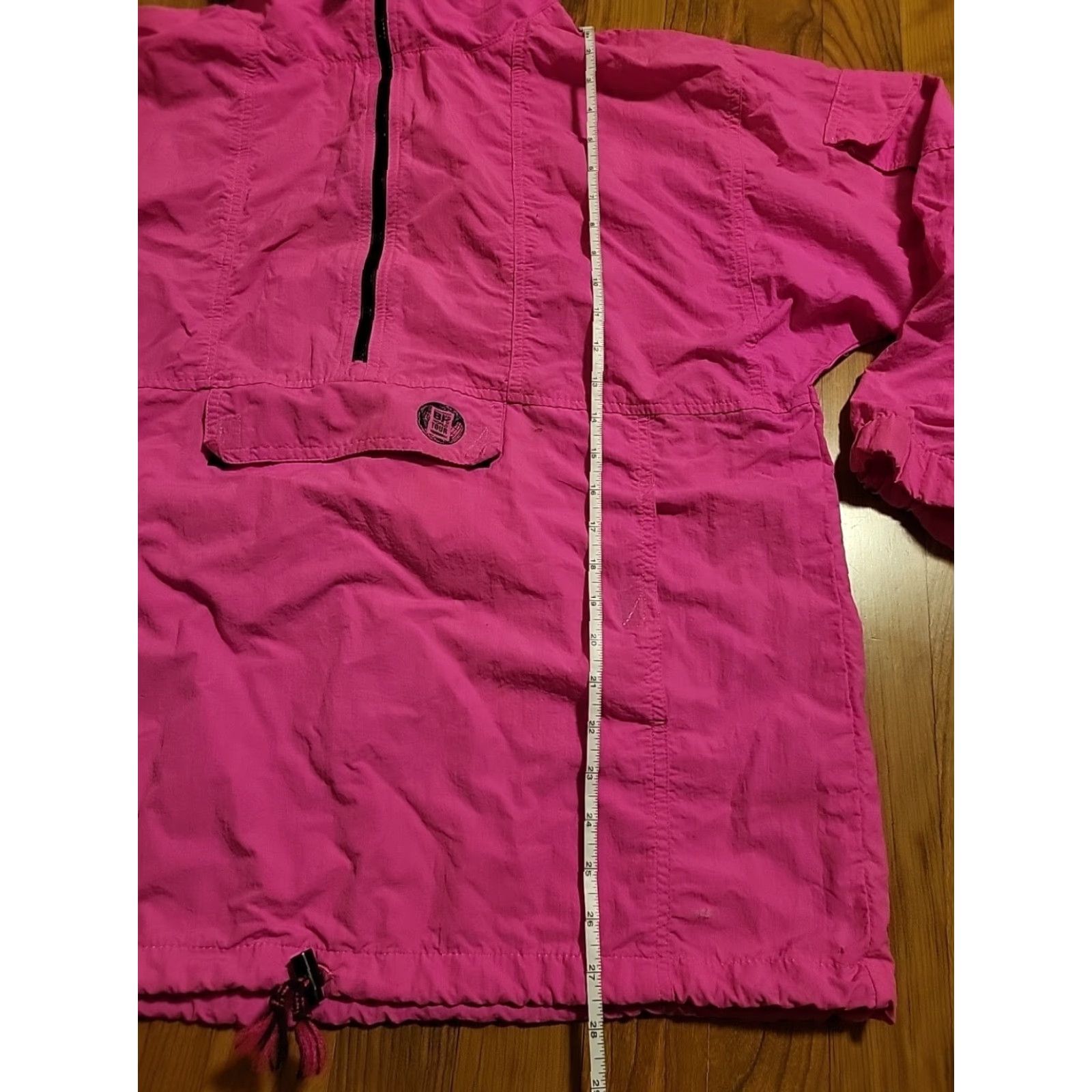 Vintage VINTAGE Brass Plum Windbreaker Pink Nylon Hooded XL 46"x28" Cinch Waist 1990s Womens Size XL / US 12-14 / IT 48-50 - 5 Thumbnail