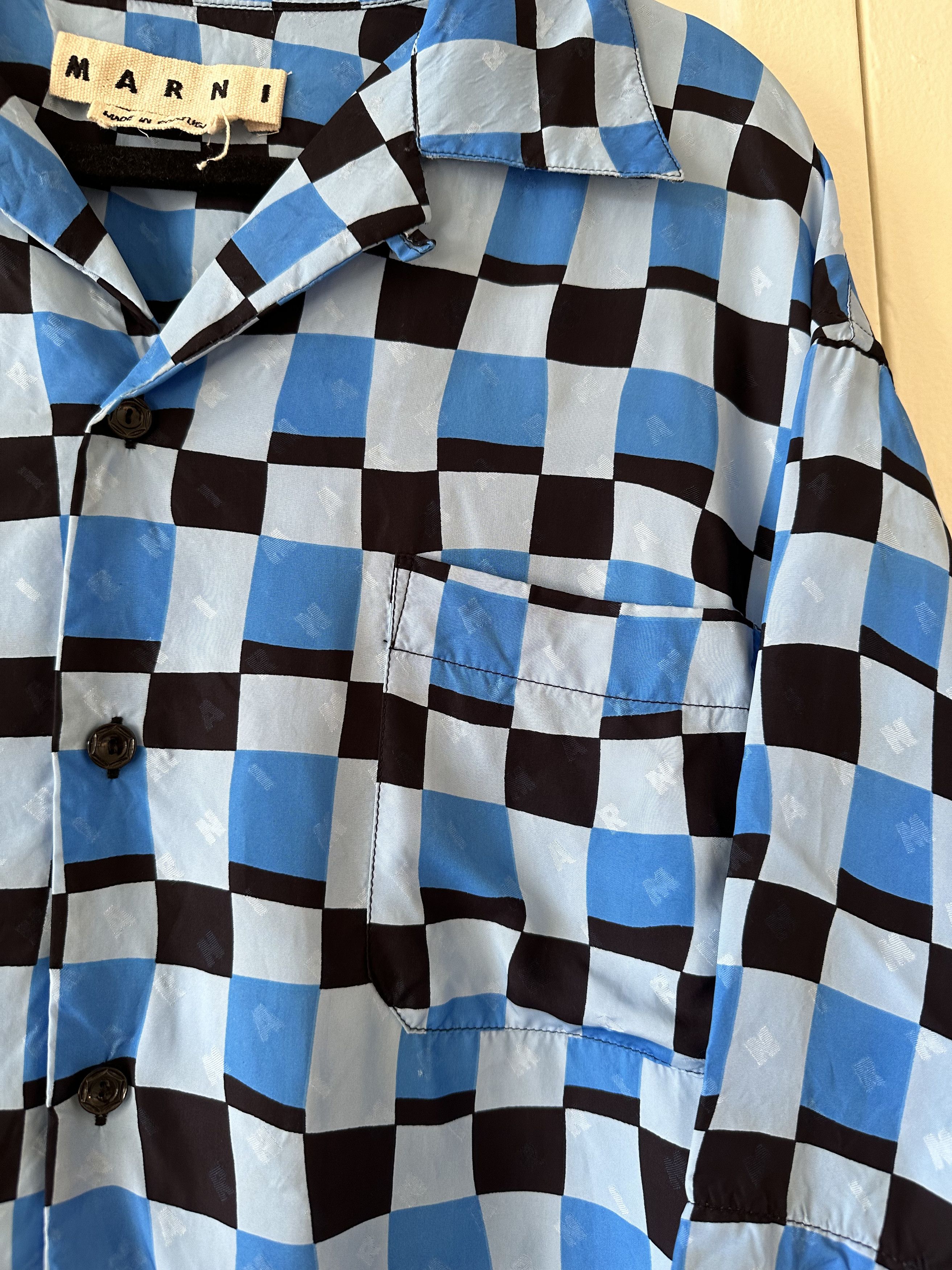 Marni Marni Checkered Camp Collar Shirt Size US XL / EU 56 / 4 - 2 Thumbnail