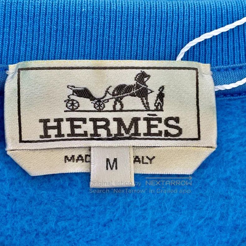 Hermes Hermes Dark Blue Mechanical Pattern Leather Patch Cotton R Size M / US 6-8 / IT 42-44 - 6 Thumbnail