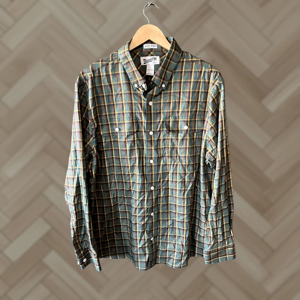 Vintage Duluth Mens Green Plaid Long Sleeve Button-Up Shirt L Relaxed Fit Size Large Size US L / EU 52-54 / 3 - 1 Thumbnail