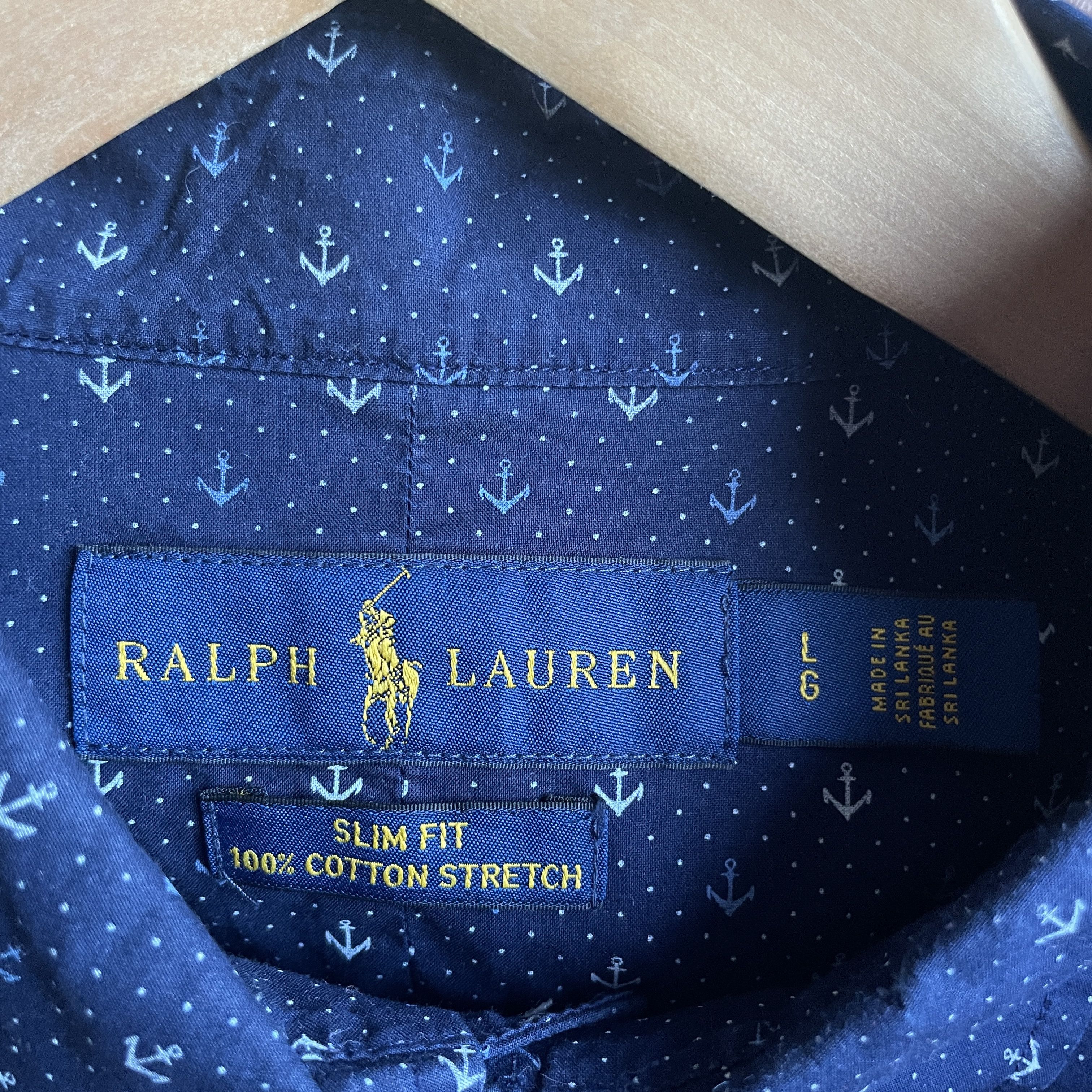 Polo Ralph Lauren Polo Ralph Lauren Anchors Pattern Slim Fit Shirt Size M Size US M / EU 48-50 / 2 - 7 Thumbnail