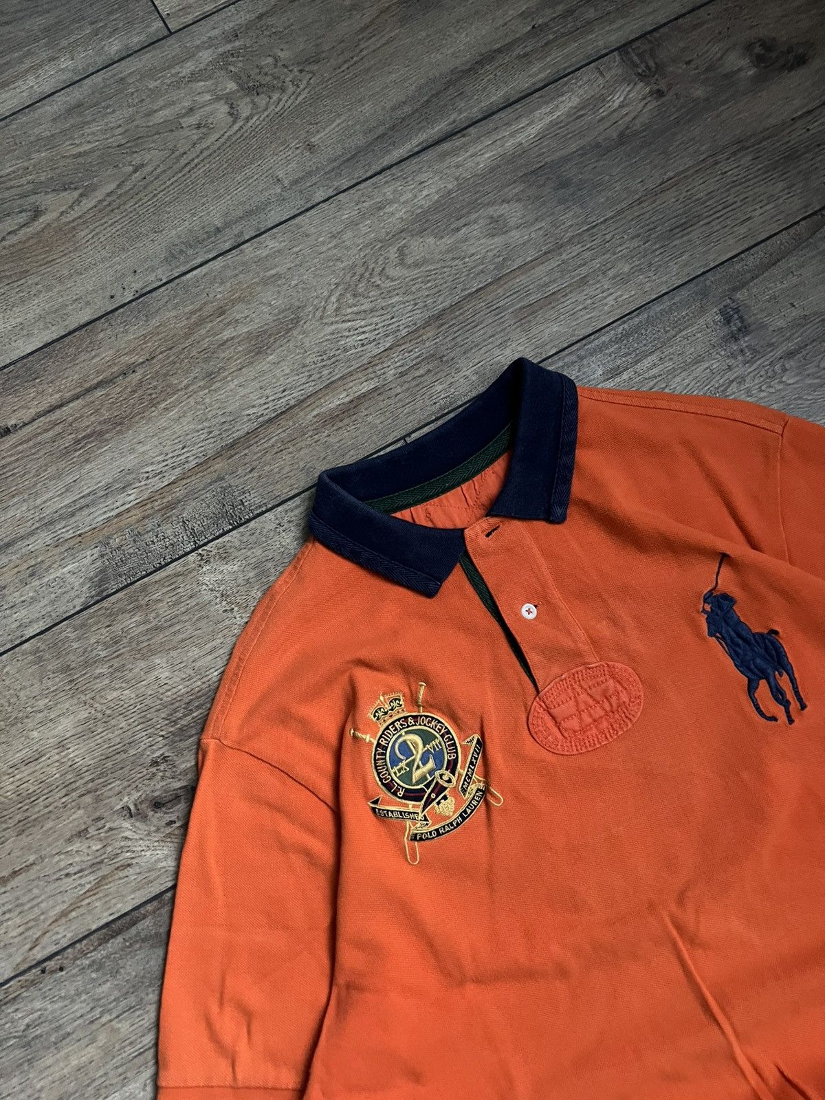 Polo Ralph Lauren Vintage Polo Ralph Lauren Orange Big Logo Rugby Size US L / EU 52-54 / 3 - 3 Thumbnail