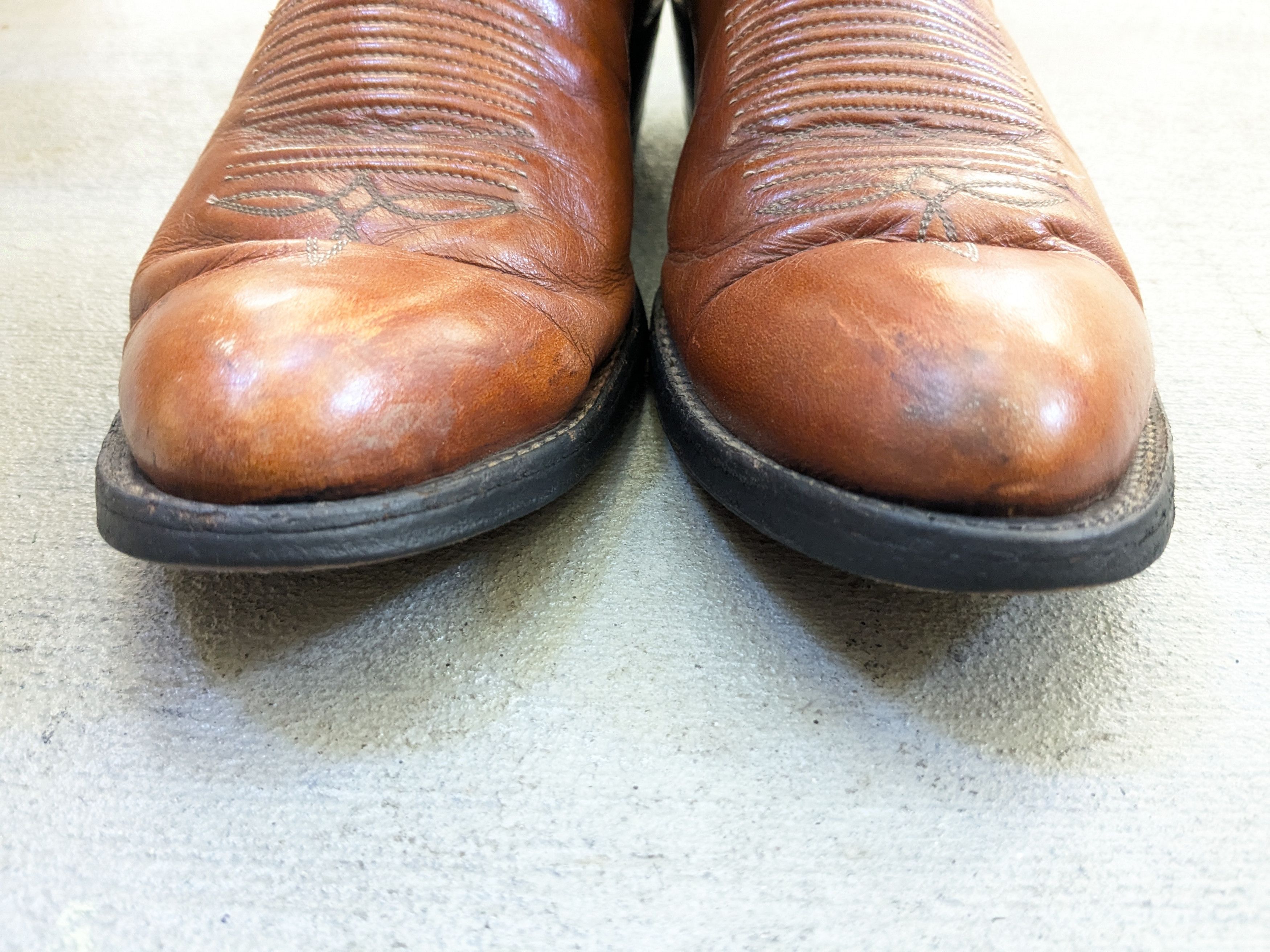 Other Tony Lama Cowboy Boots 11.5 B Narrow Brown Leather USA Size US 11.5 / EU 44-45 - 2 Thumbnail