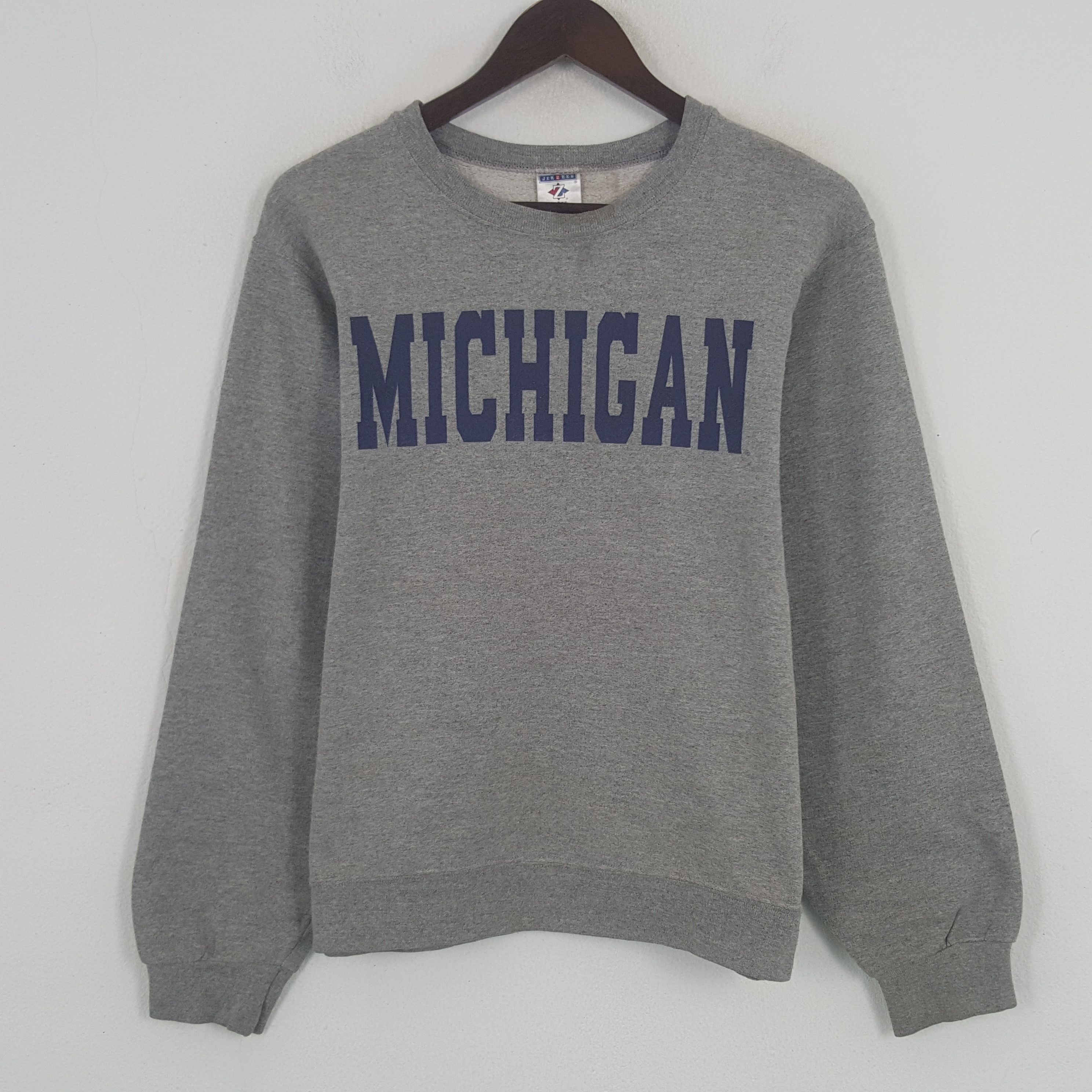 Jerzees × Vintage Vintage Michigan Spell Out Sweatshirt Size US S / EU 44-46 / 1 - 1 Thumbnail
