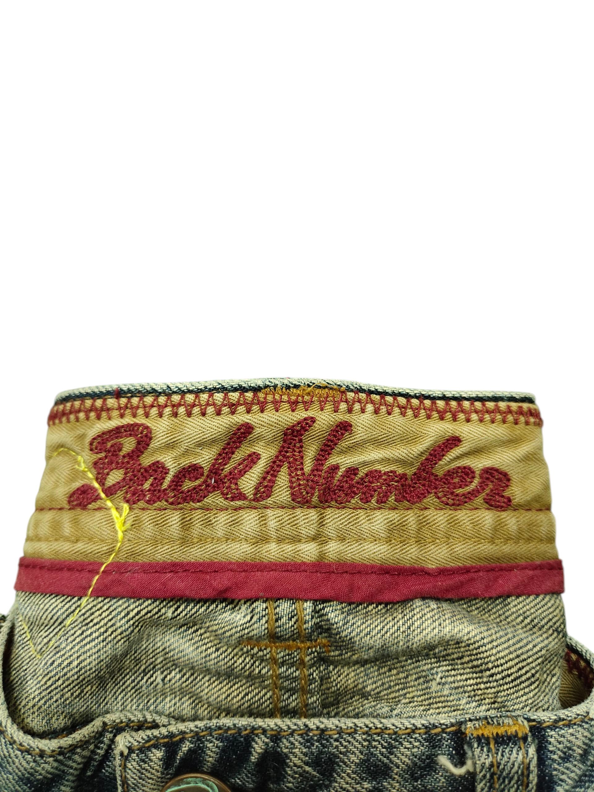 Flare Jeans Back Number Patches Clawmark Distress Bootcut