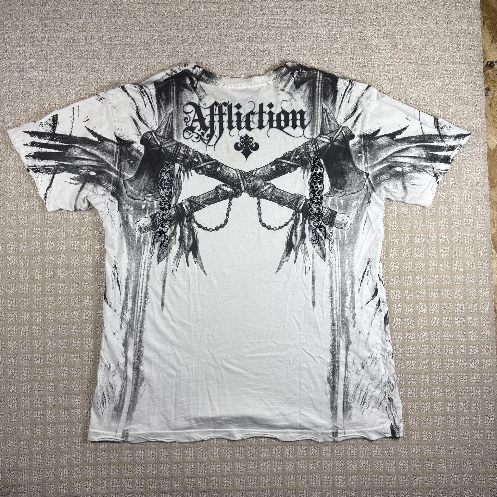 Affliction Y2K Affliction Skull Axes T Shirt 2XL Size US XXL / EU 58 / 5 - 7 Thumbnail