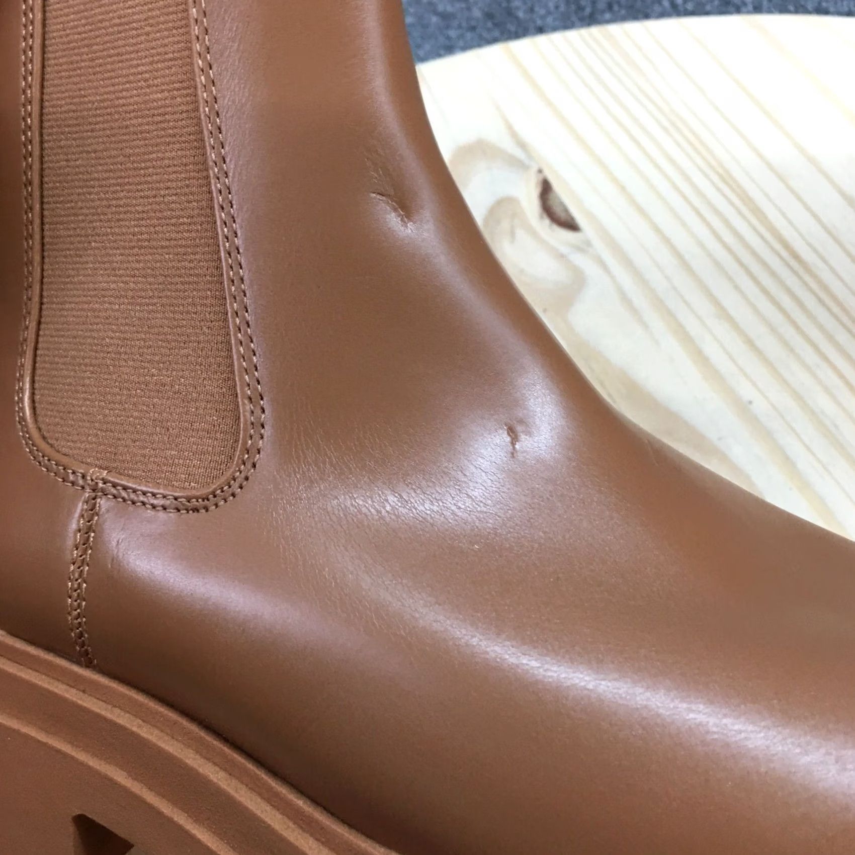 Vintage A New Day Boots Womens 7.5 M Chelsea Ankle Bootie Brown Faux Leather Pull On Brown Chelsea Ankle Bootie Womens 7.5 M Size US 8 / IT 38 - 2 Thumbnail